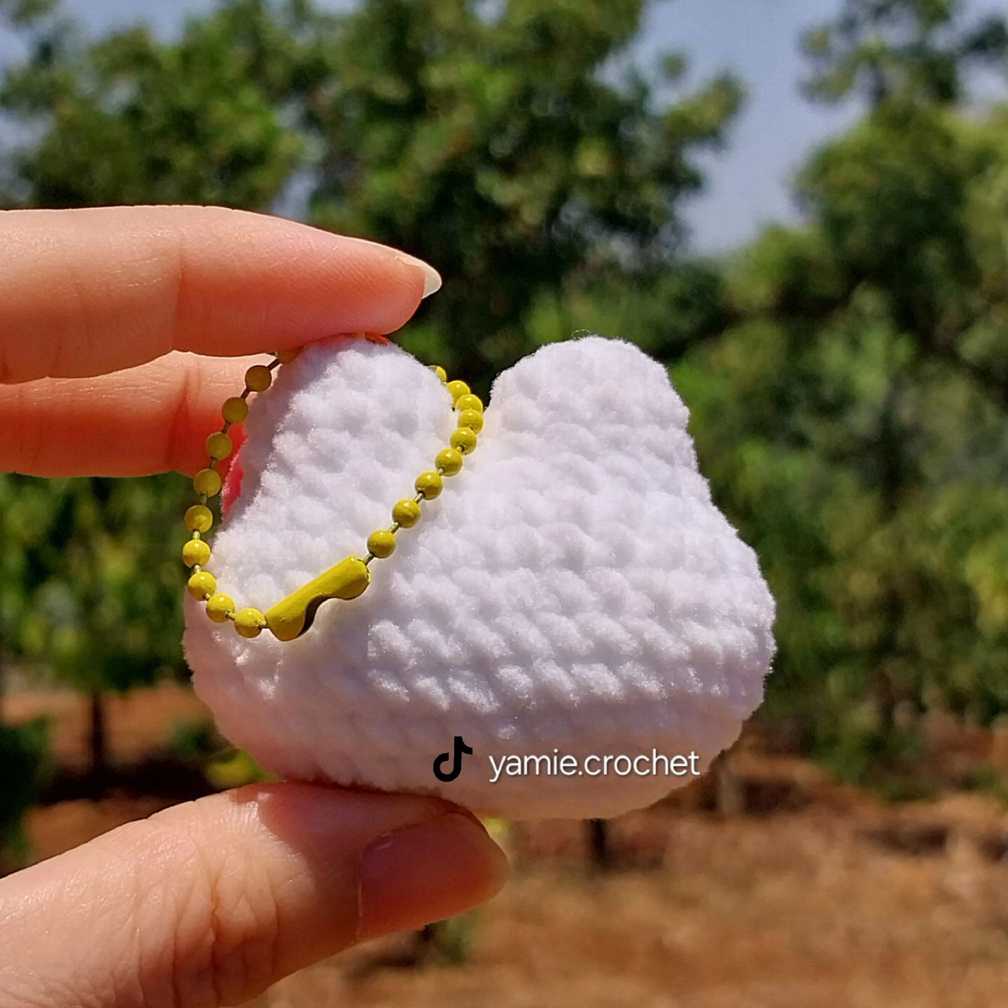 Cute White Rabbit Amigurumi Keychain Pattern