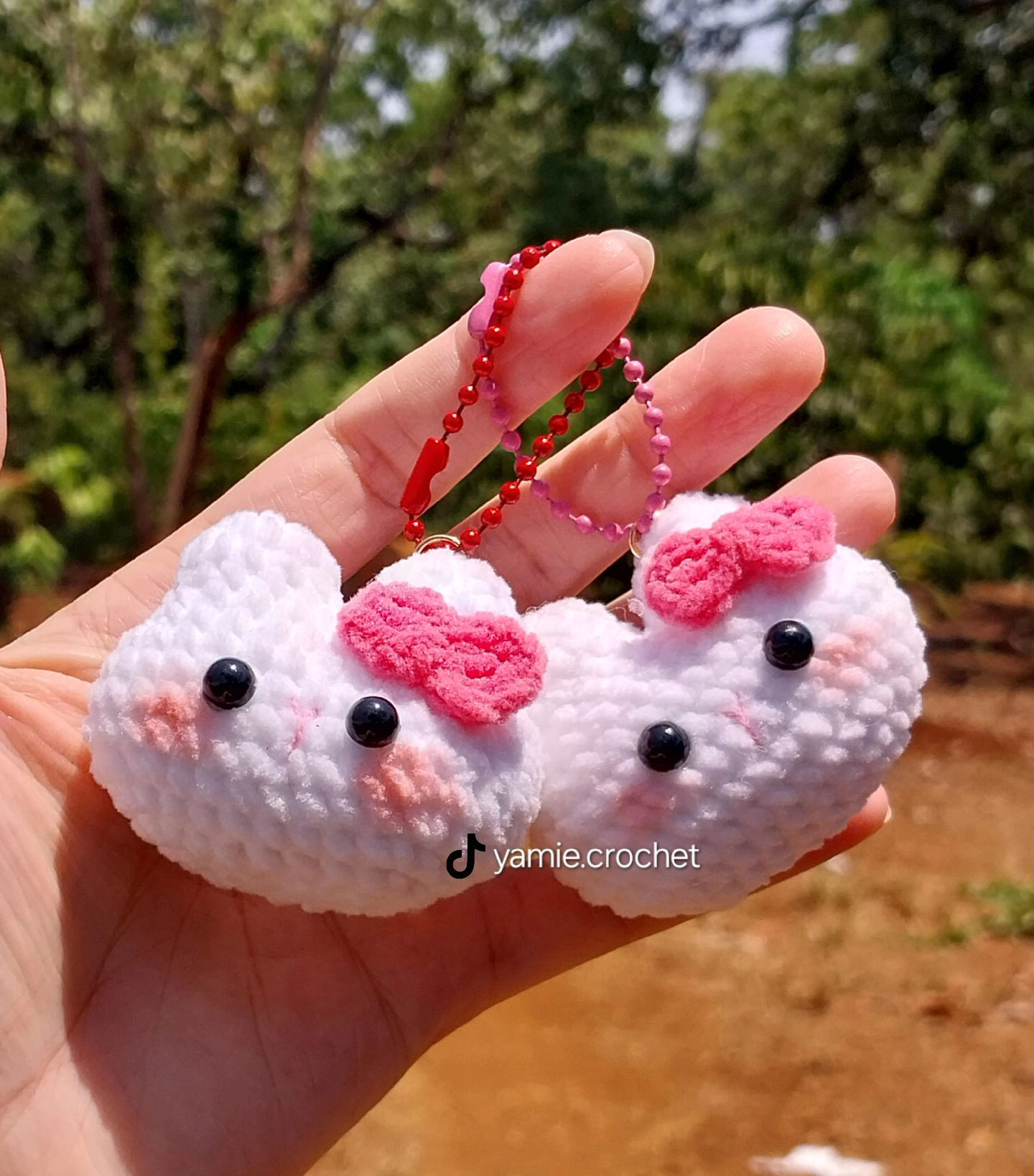 Cute White Rabbit Amigurumi Keychain Pattern