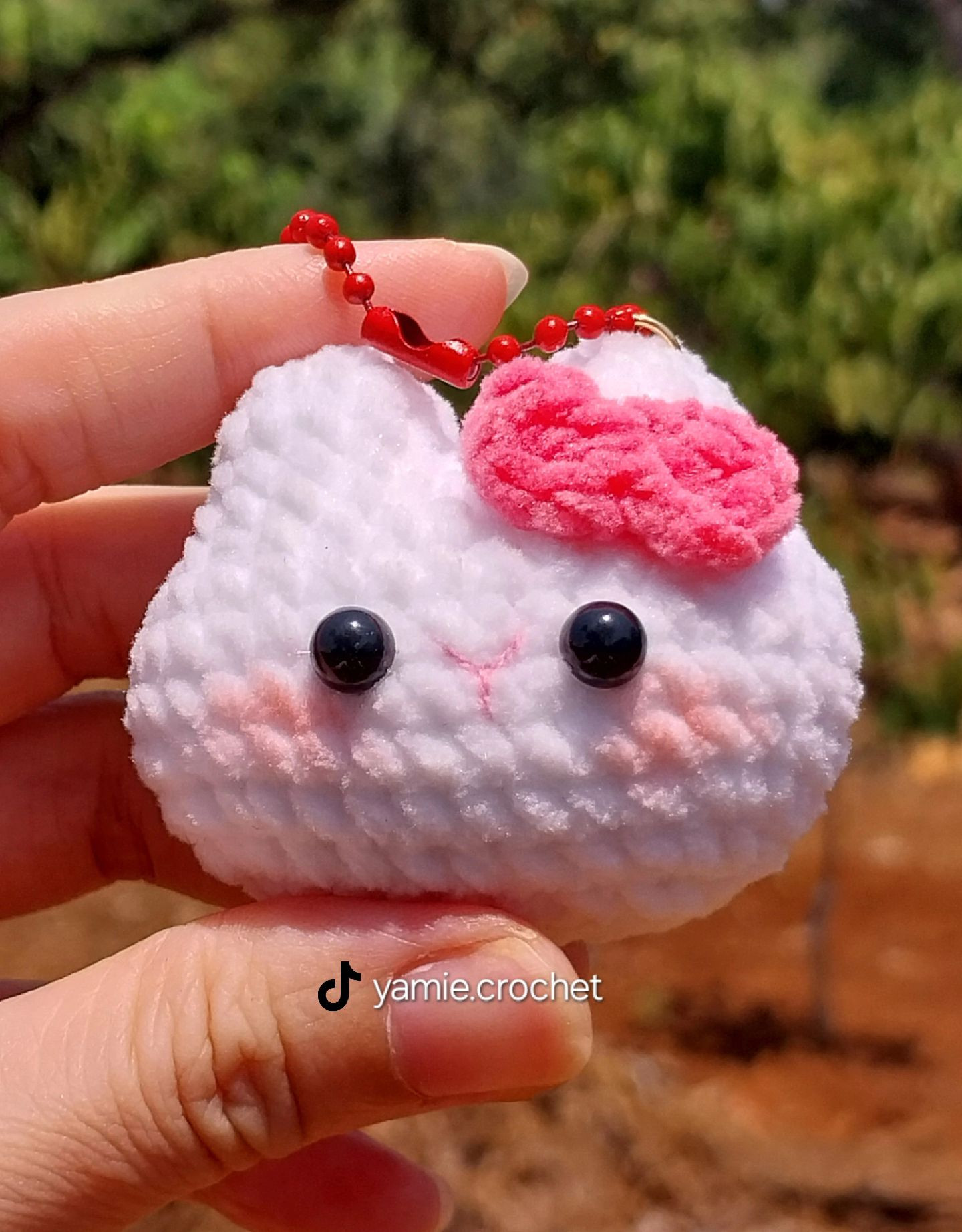 Cute White Rabbit Amigurumi Keychain Pattern