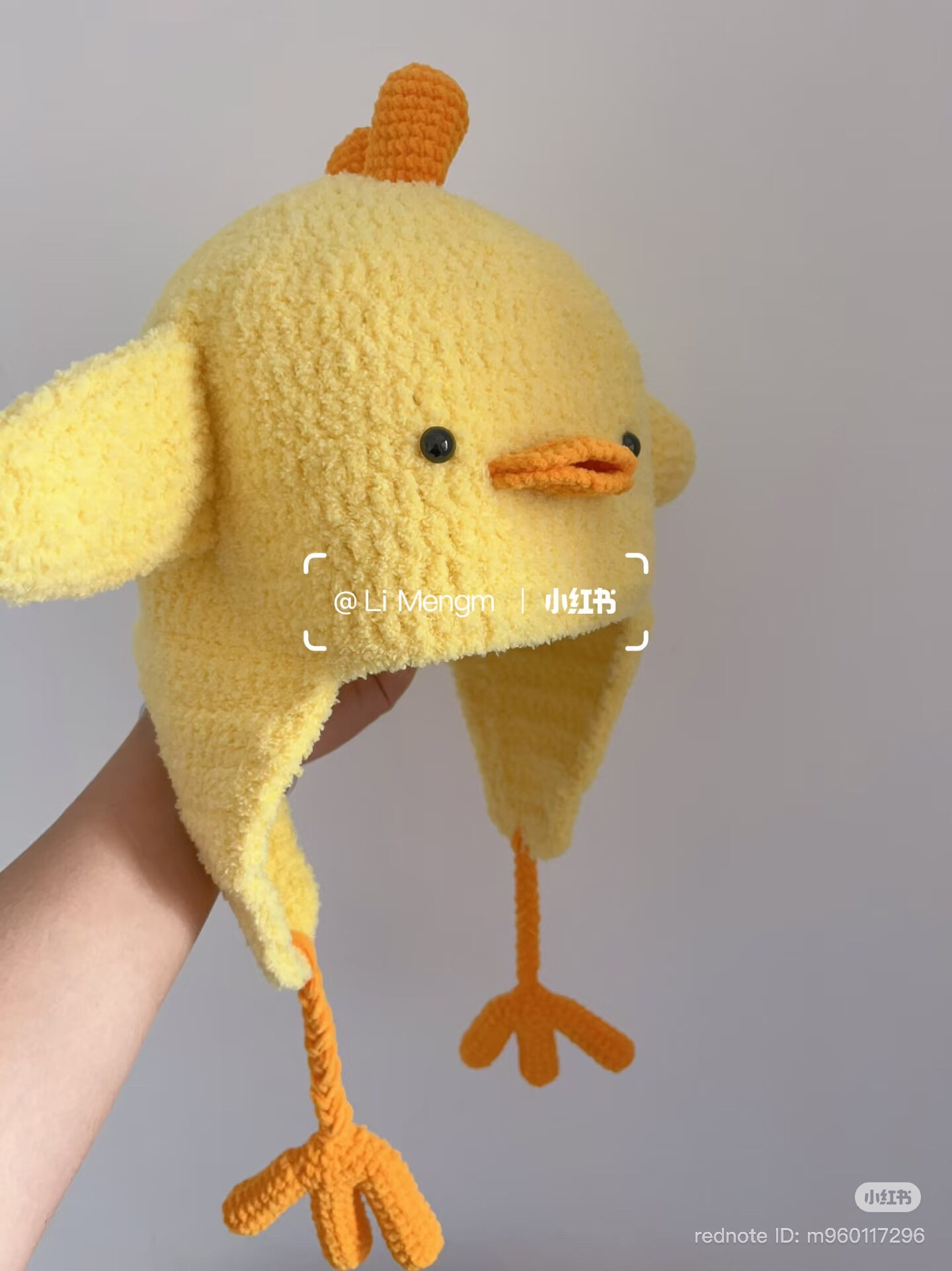 Cute Yellow Chick Crochet Hat Pattern with Feet Tassels
