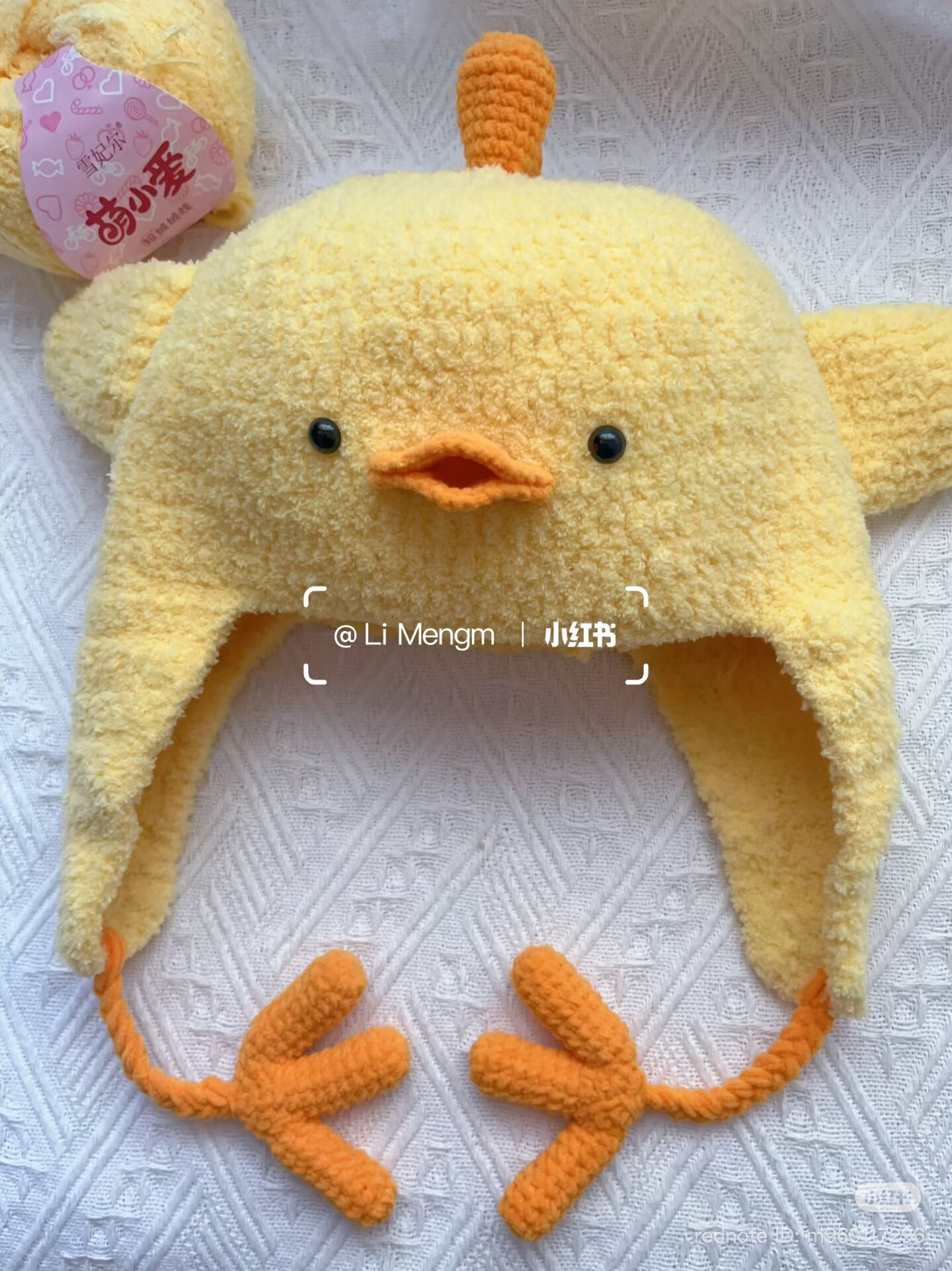 Cute Yellow Chick Crochet Hat Pattern with Feet Tassels