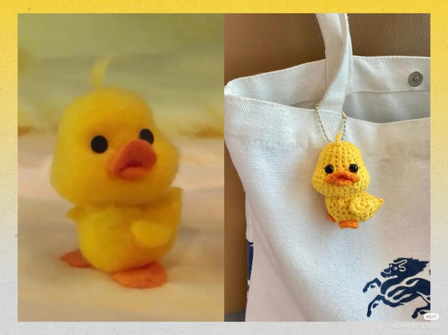Cute Yellow Crochet Duckling Amigurumi Pattern with Materials and Stitch Chart