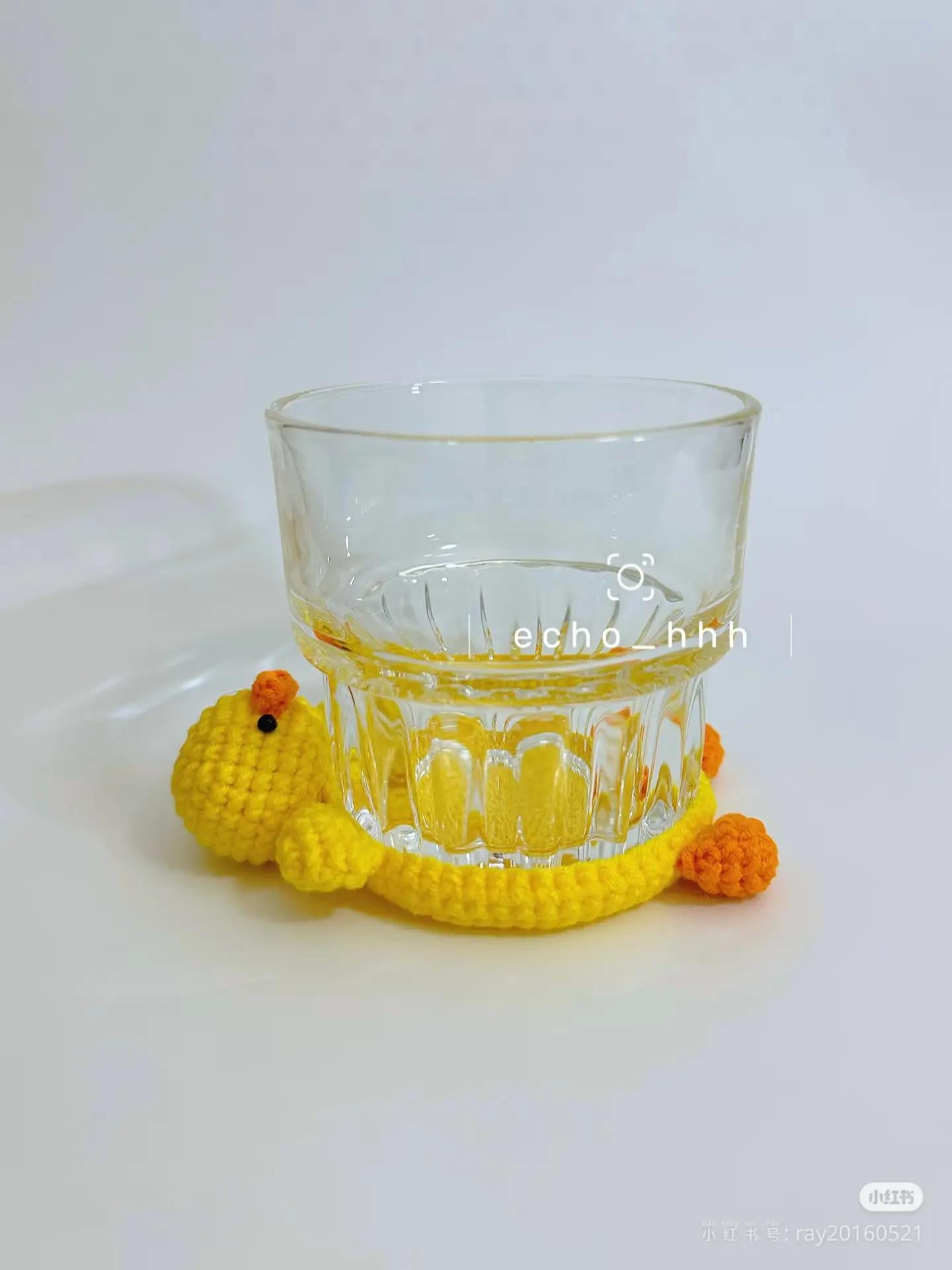 Cute Yellow Duck Crochet Coaster Pattern