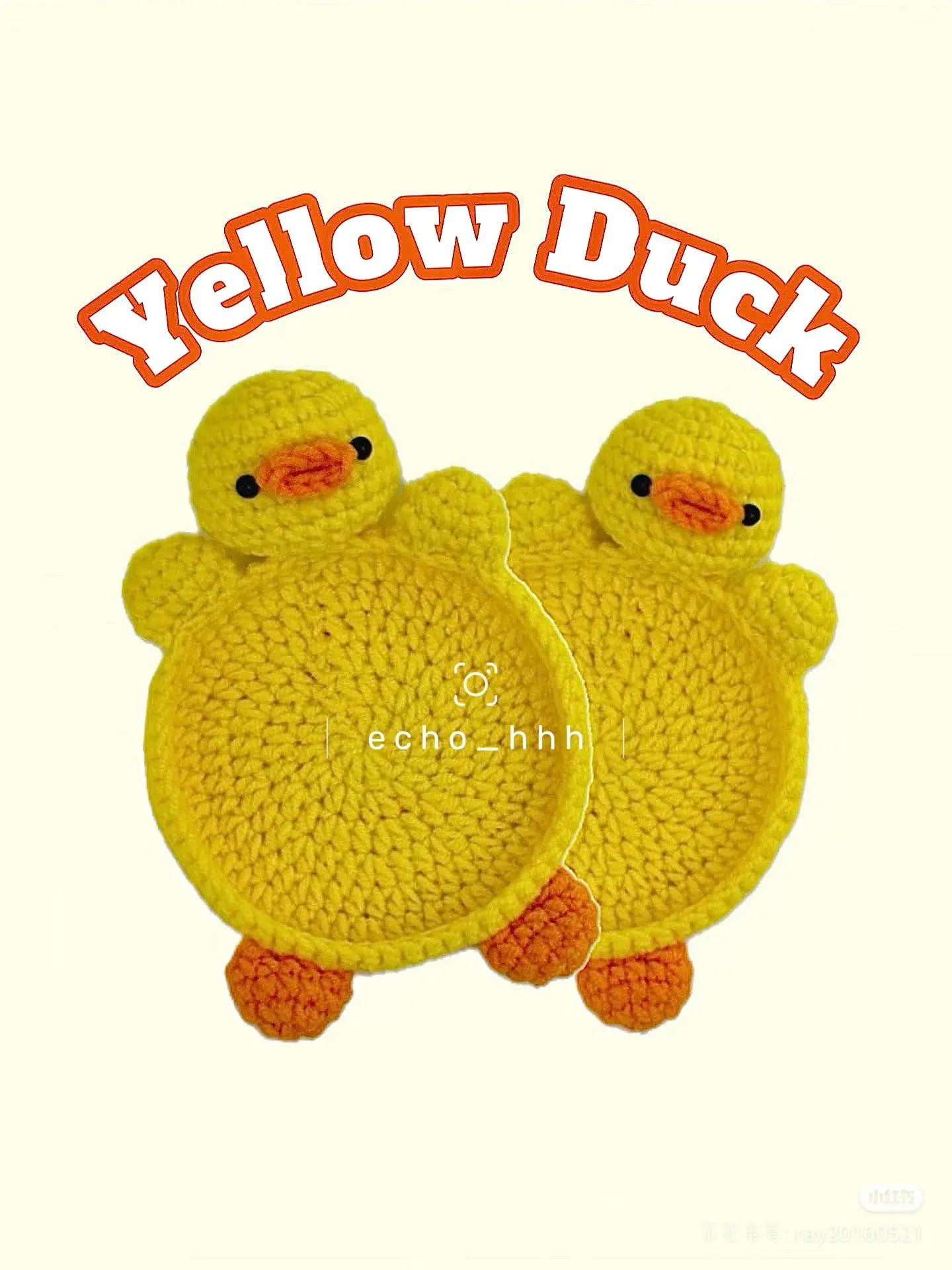 Cute Yellow Duck Crochet Coaster Pattern