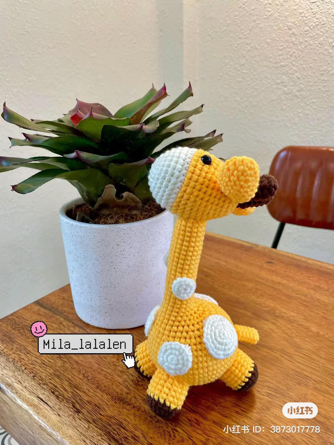 Cute Yellow Giraffe Amigurumi Crochet Pattern with Chart