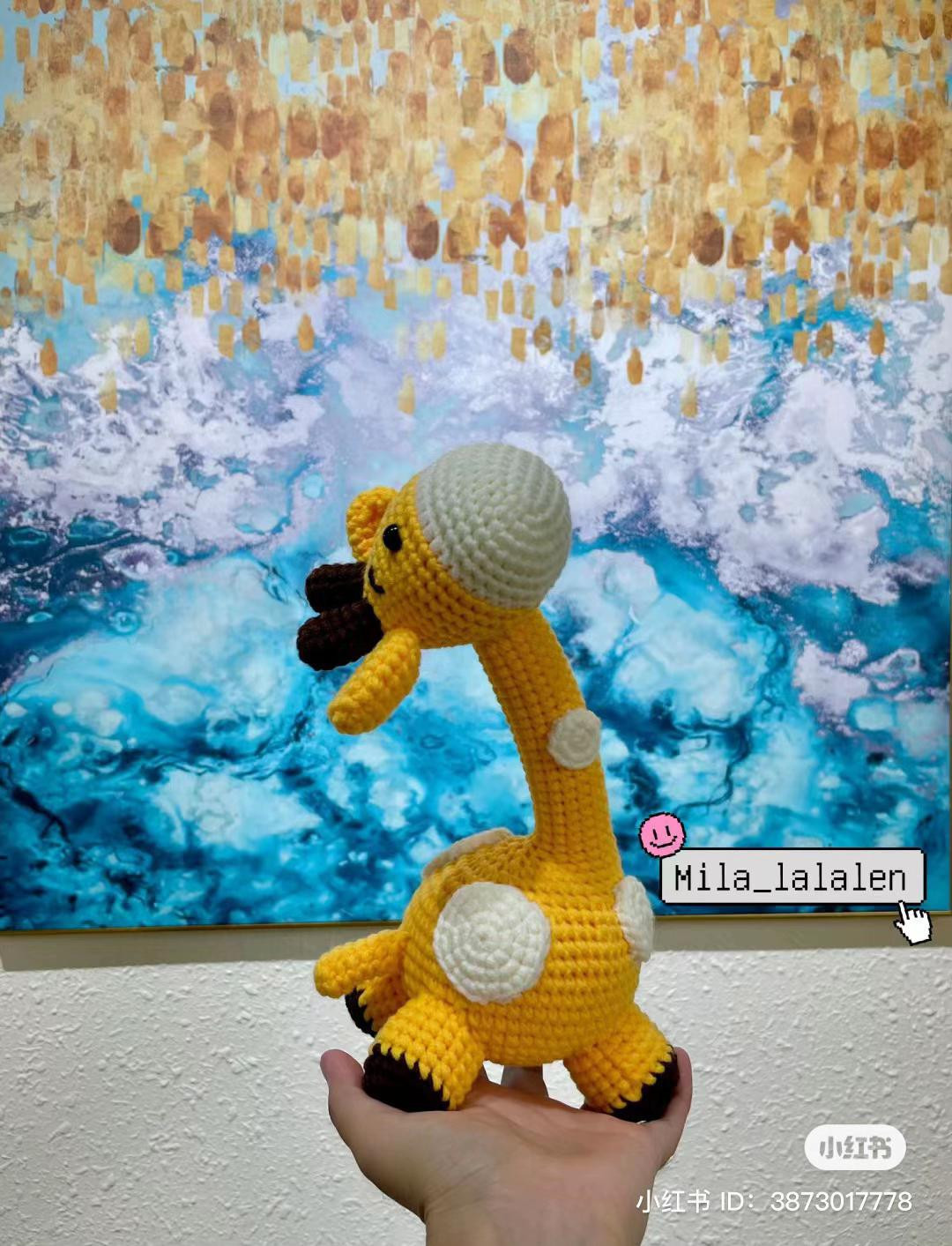 Cute Yellow Giraffe Amigurumi Crochet Pattern with Chart