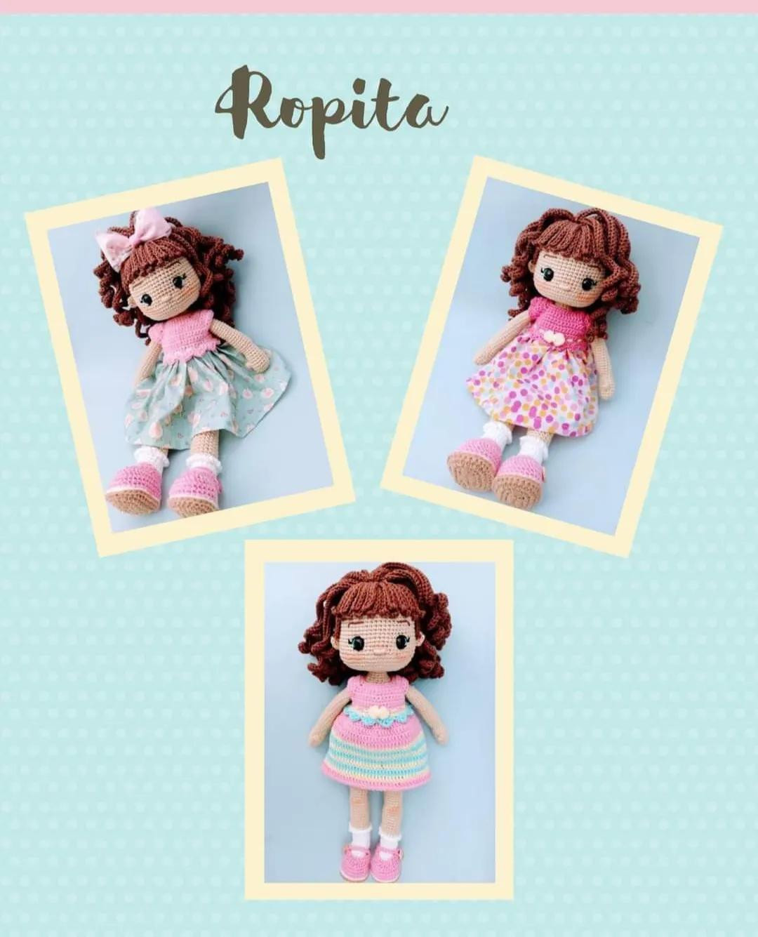 Dalila - Amigurumi Doll Crochet Pattern with Pink Top and Floral Skirt