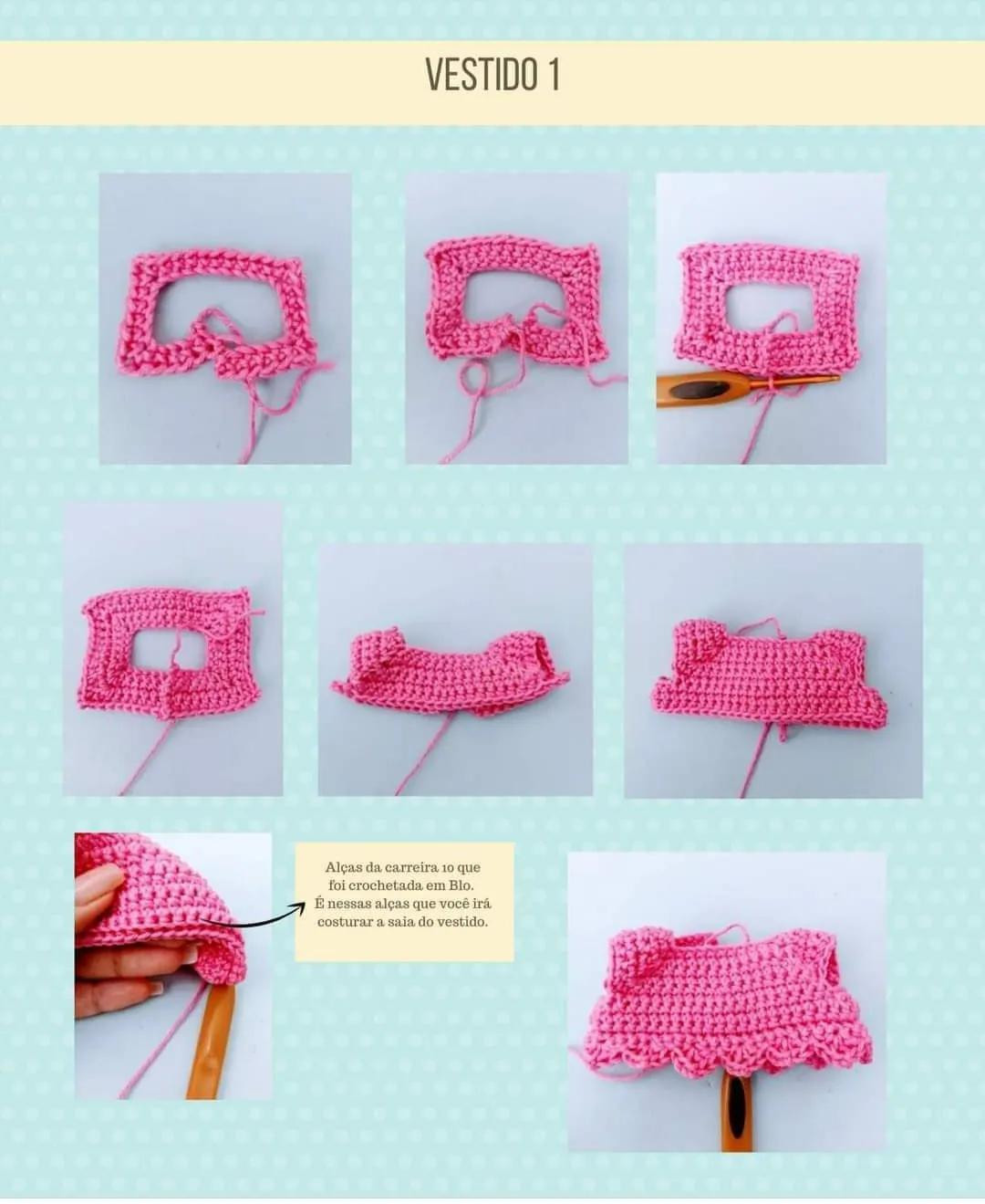 Dalila - Amigurumi Doll Crochet Pattern with Pink Top and Floral Skirt