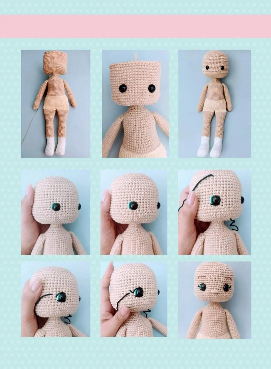 Dalila - Amigurumi Doll Crochet Pattern with Pink Top and Floral Skirt