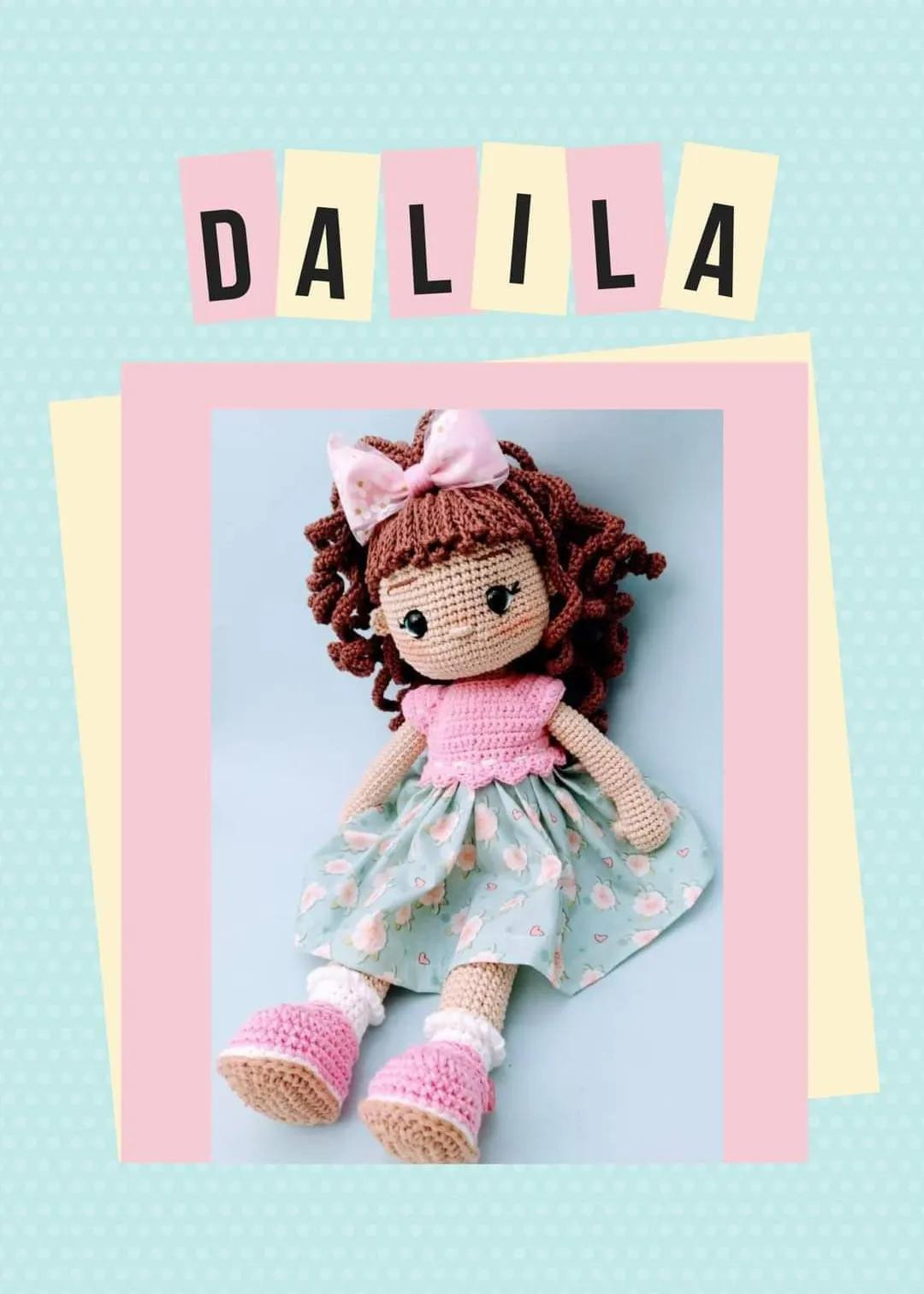 Dalila - Amigurumi Doll Crochet Pattern with Pink Top and Floral Skirt