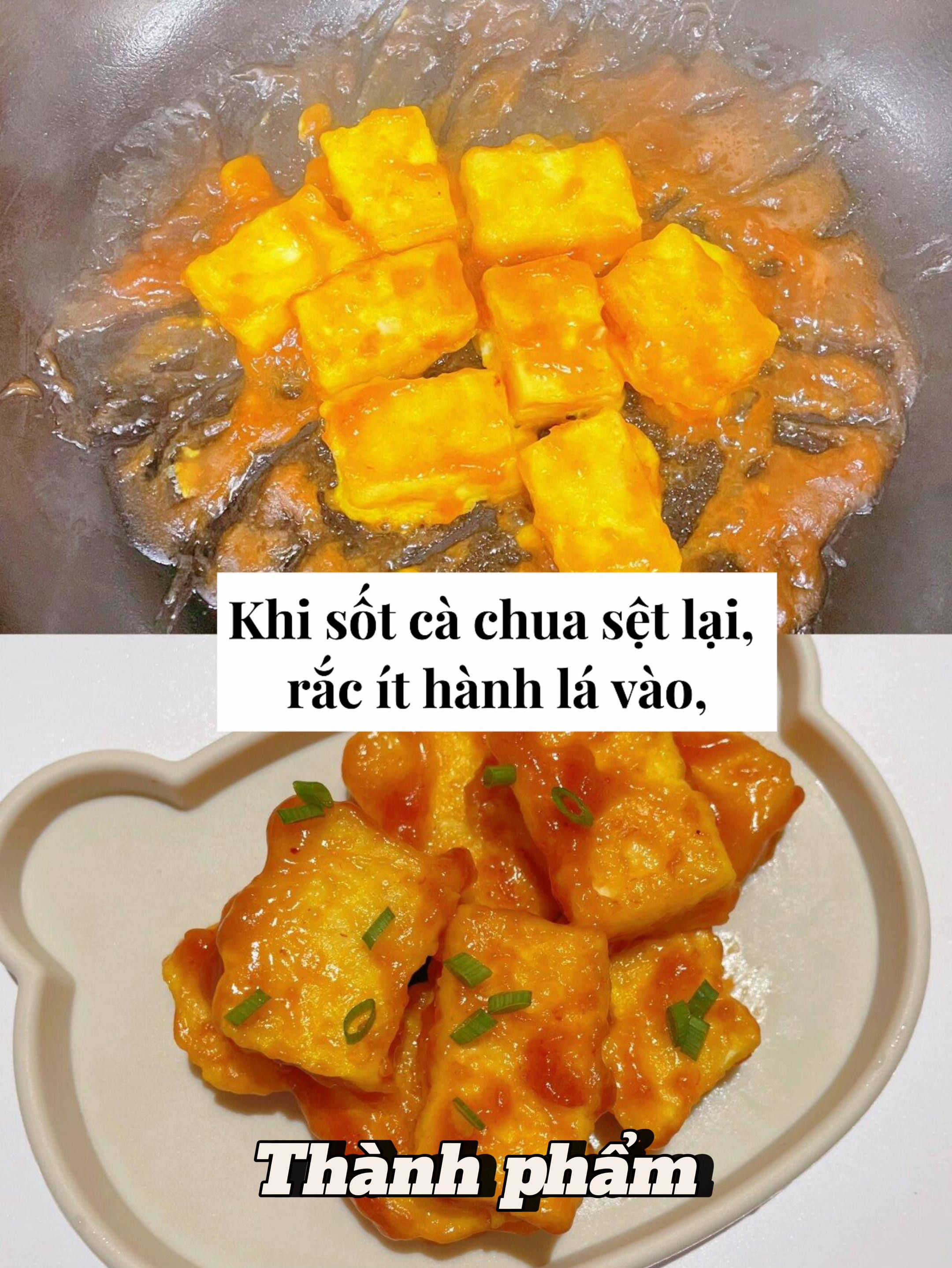 Đậu Hủ Sốt Cà Chua - Món ăn ngon, dễ làm cho bé với đậu hũ chiên vàng giòn