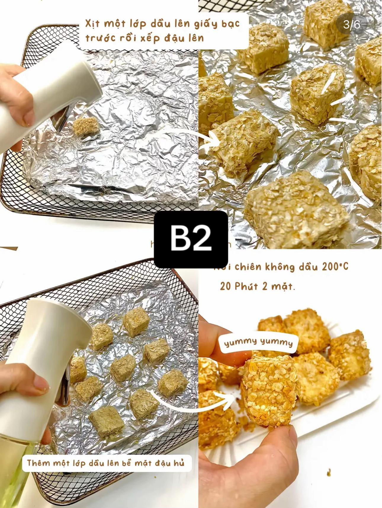 Đậu Hủ Sốt Mù Tạt Chiên Giòn Yến Mạch