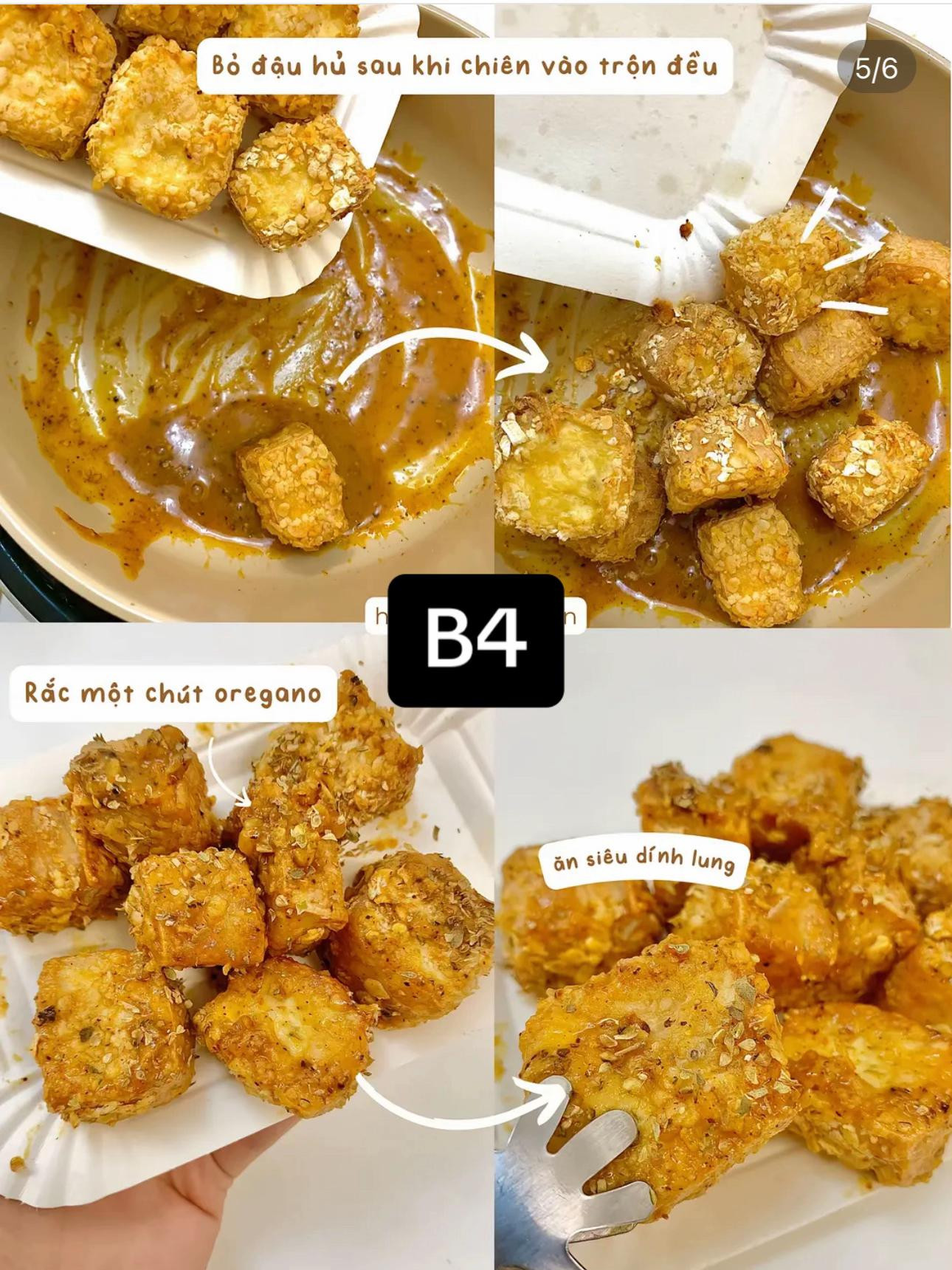 Đậu Hủ Sốt Mù Tạt Chiên Giòn Yến Mạch