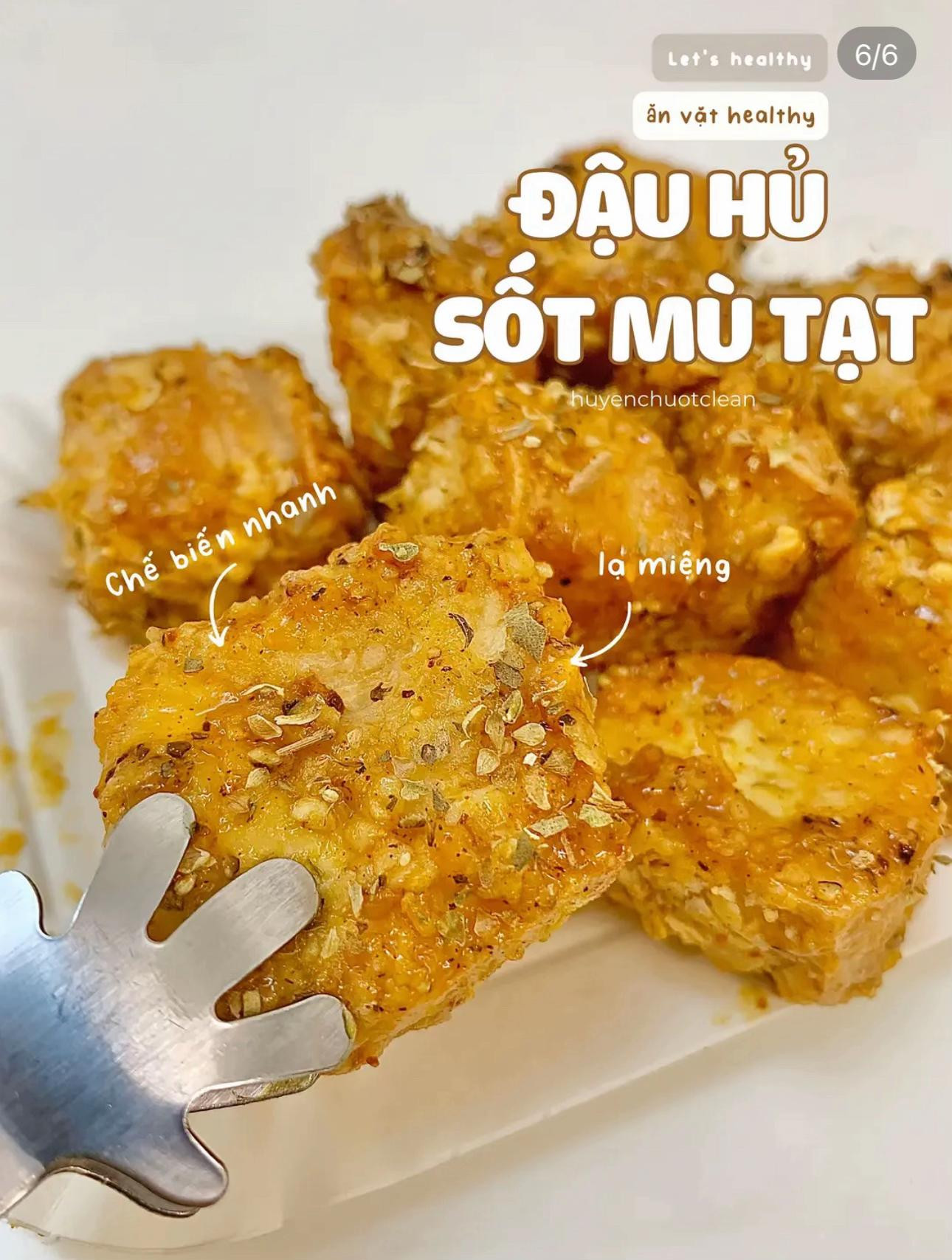 Đậu Hủ Sốt Mù Tạt Chiên Giòn Yến Mạch