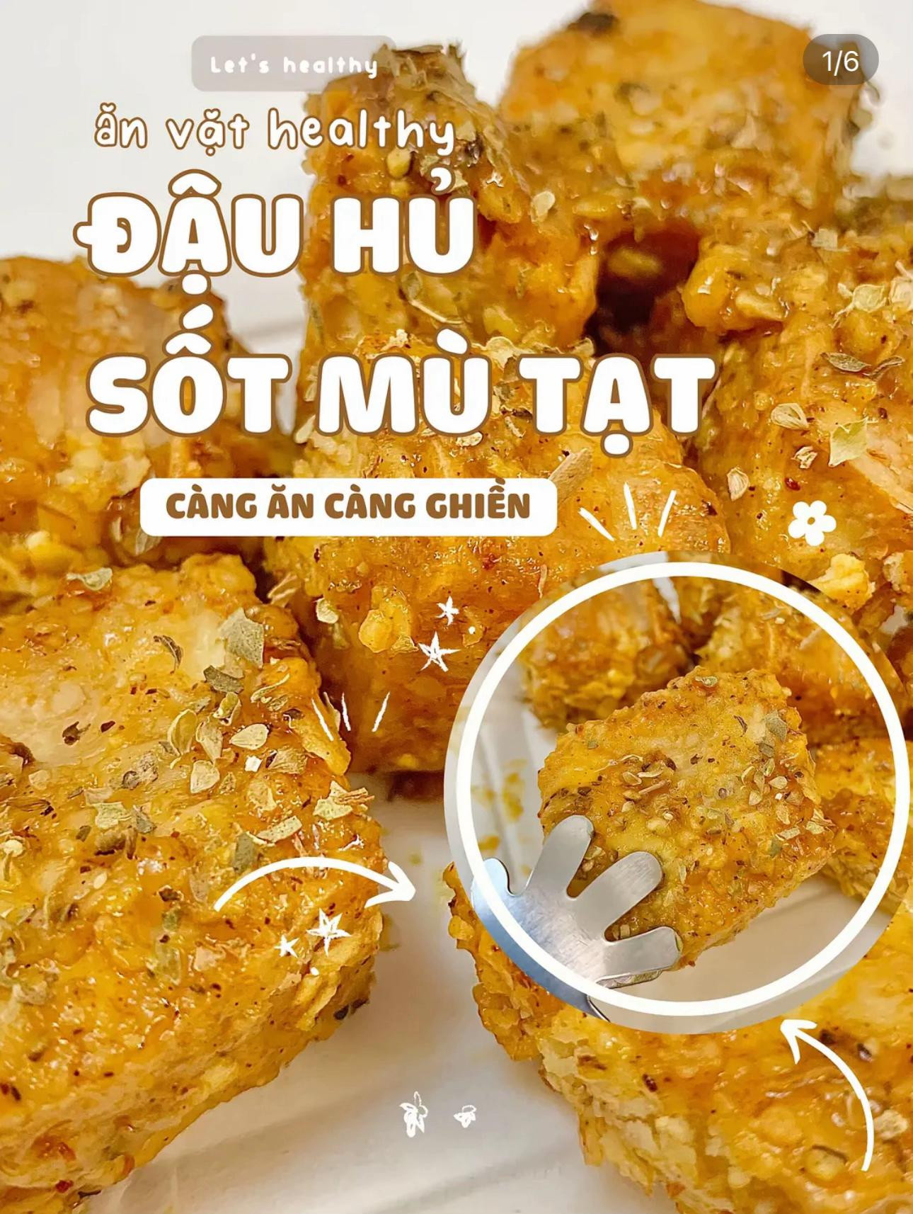 Đậu Hủ Sốt Mù Tạt Chiên Giòn Yến Mạch