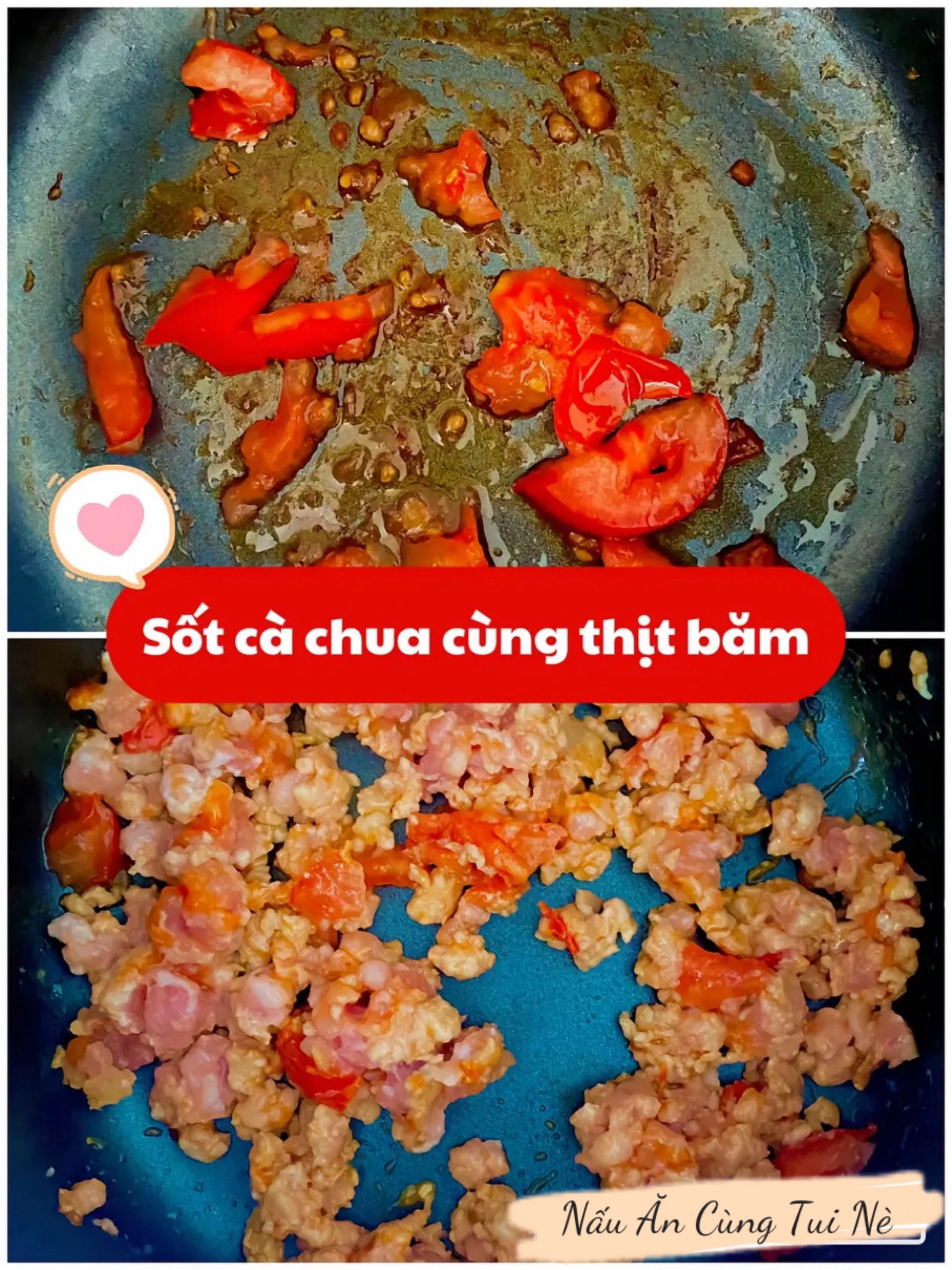 Đậu hũ trứng sốt thịt băm cà chua mịn béo