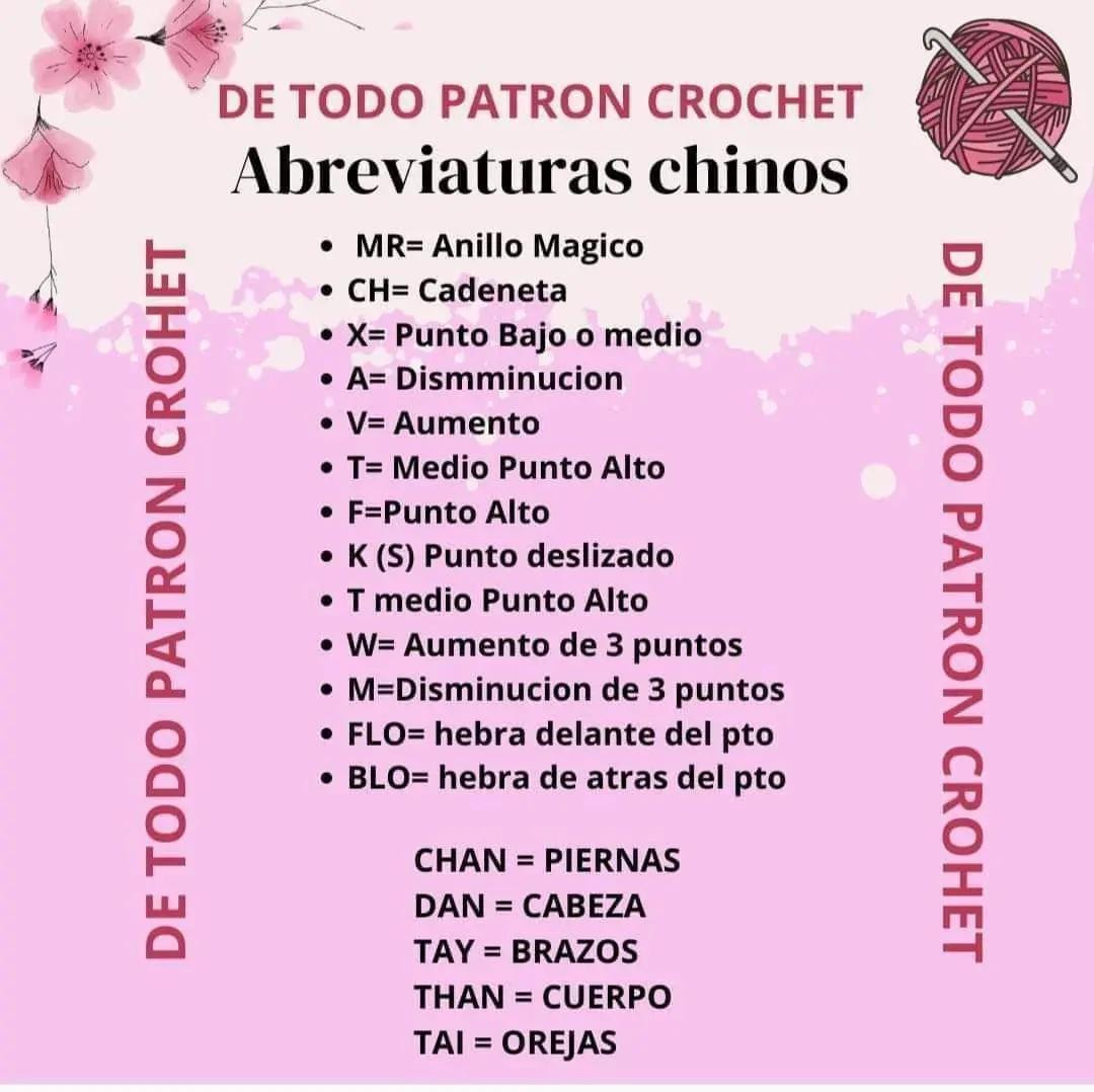 De todo patrón crochet: Guía de abreviaturas chinas y amigurumis