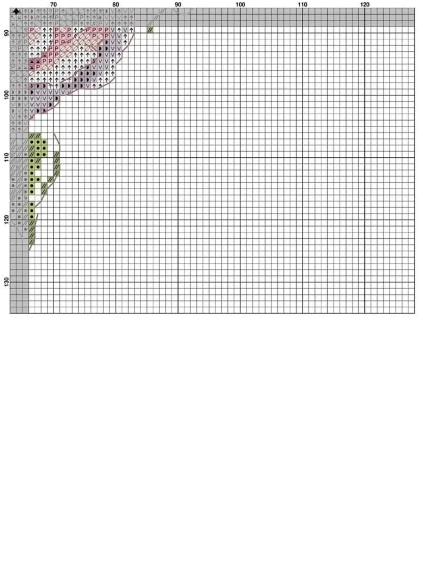 Delicate Pink Rose Cross Stitch Chart Pattern