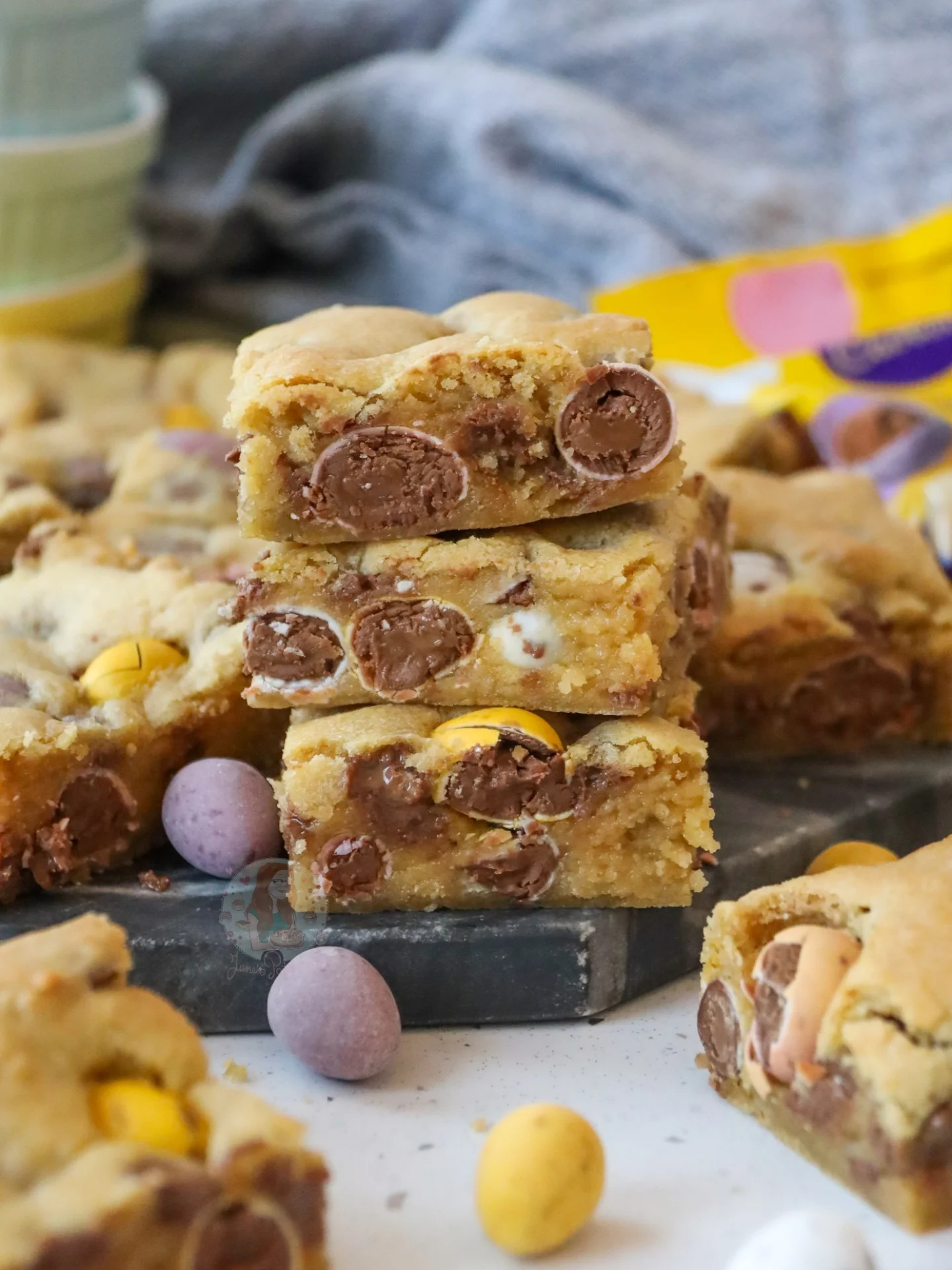 Delicious Mini Egg Cookie Bars with Easter Chocolate Eggs