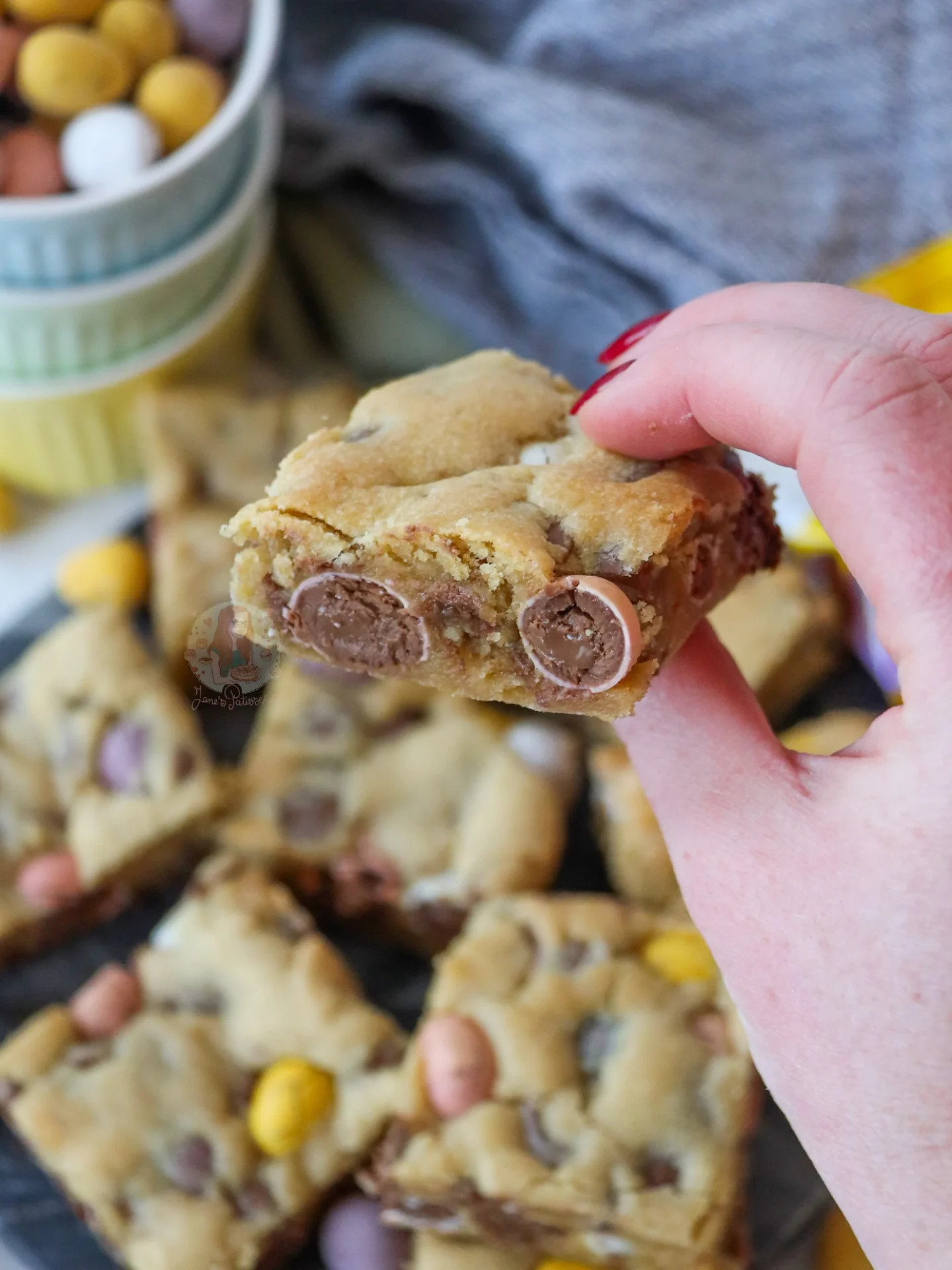 Delicious Mini Egg Cookie Bars with Easter Chocolate Eggs