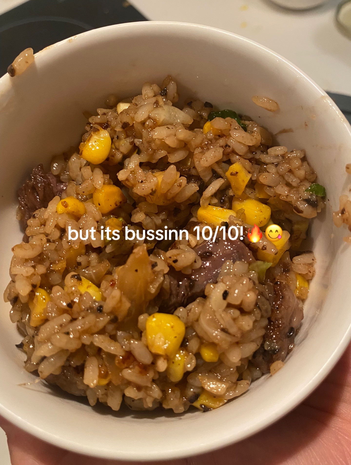 Delicious Truffle Steak Pepper Lunch with Corn and Onions Recipe