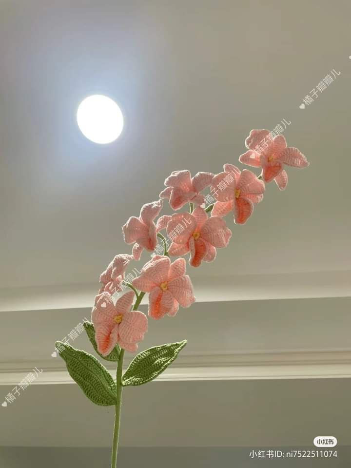 Dendrobium Orchid Crochet Pattern Chart and Instructions