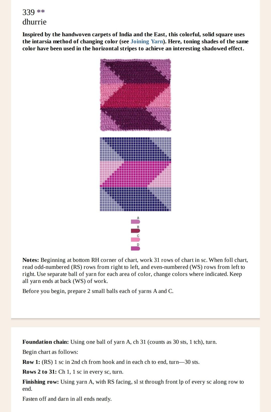 Dhurrie, Mulberry Shell & Bloom Crochet Granny Square Patterns