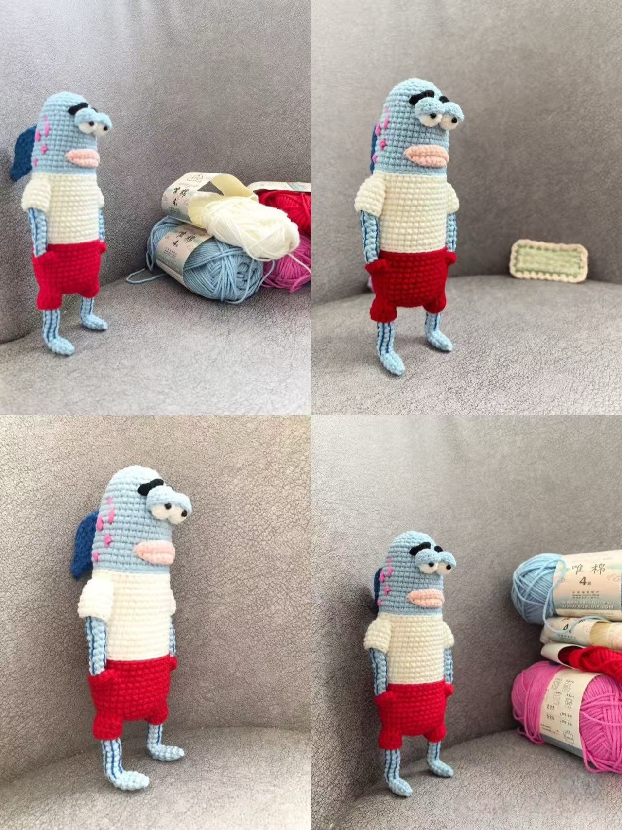 Diagrama de Crochê do Peixe Estiloso (Incisivo) - Bob Esponja