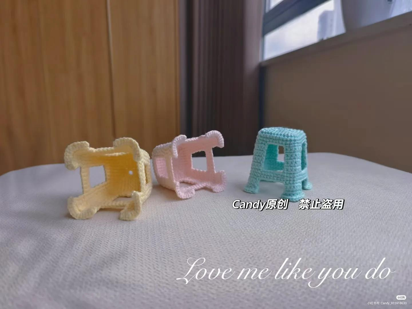 DIY Crochet Mini Stool Pattern: Cute Pastel Blue, Yellow, and Pink Amigurumi Furniture Tutorial with Yarn