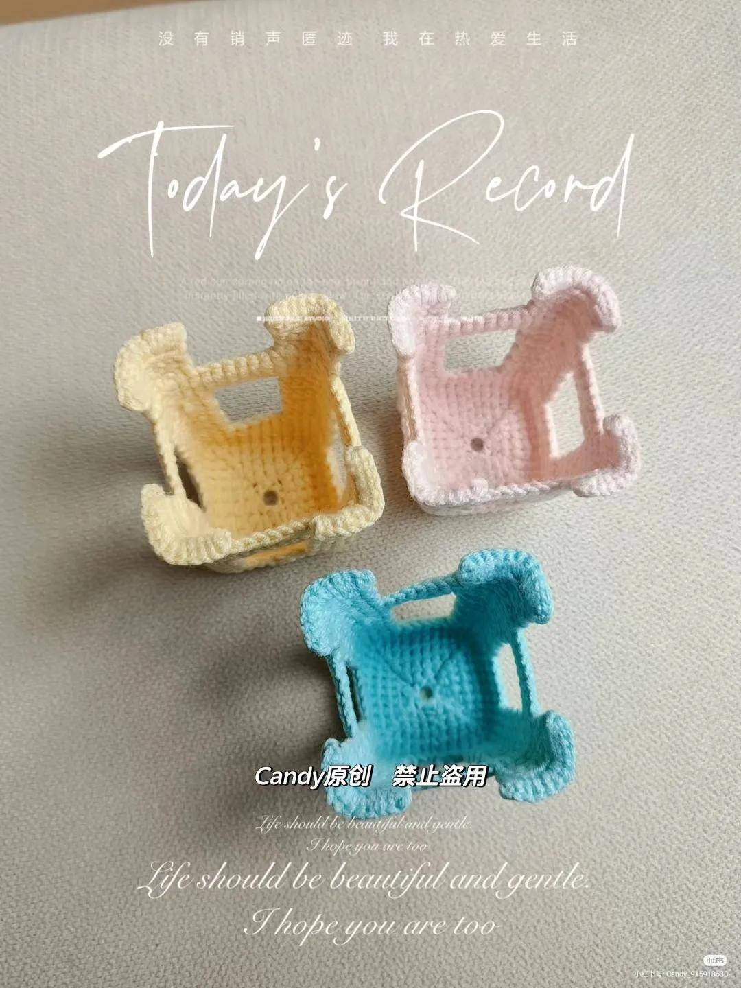 DIY Crochet Mini Stool Pattern: Cute Pastel Blue, Yellow, and Pink Amigurumi Furniture Tutorial with Yarn