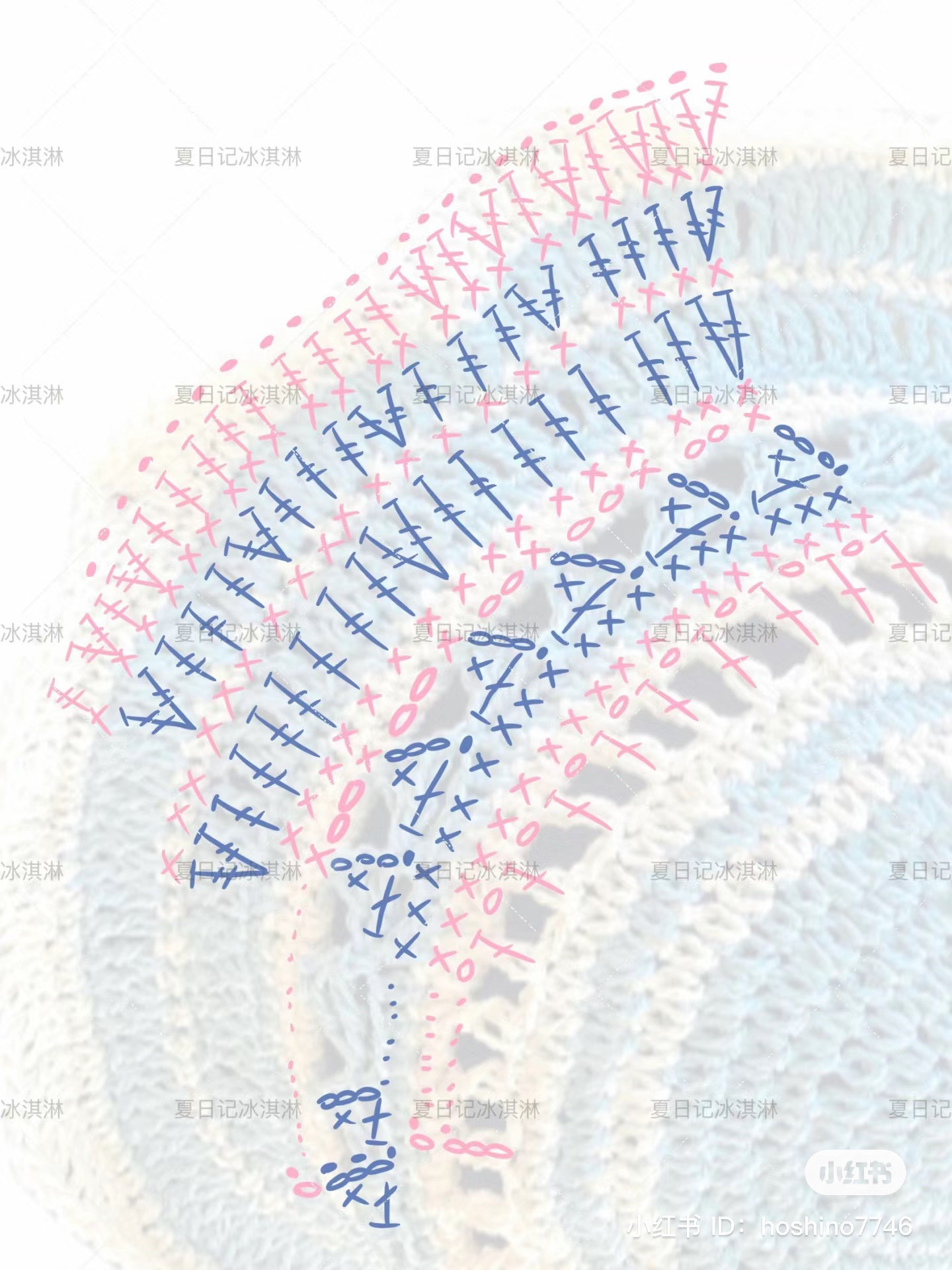 DIY Crochet Summer Hat Pattern: Blue and Cream Wide Brimmed Sun Hat with Wavy Edges Tutorial