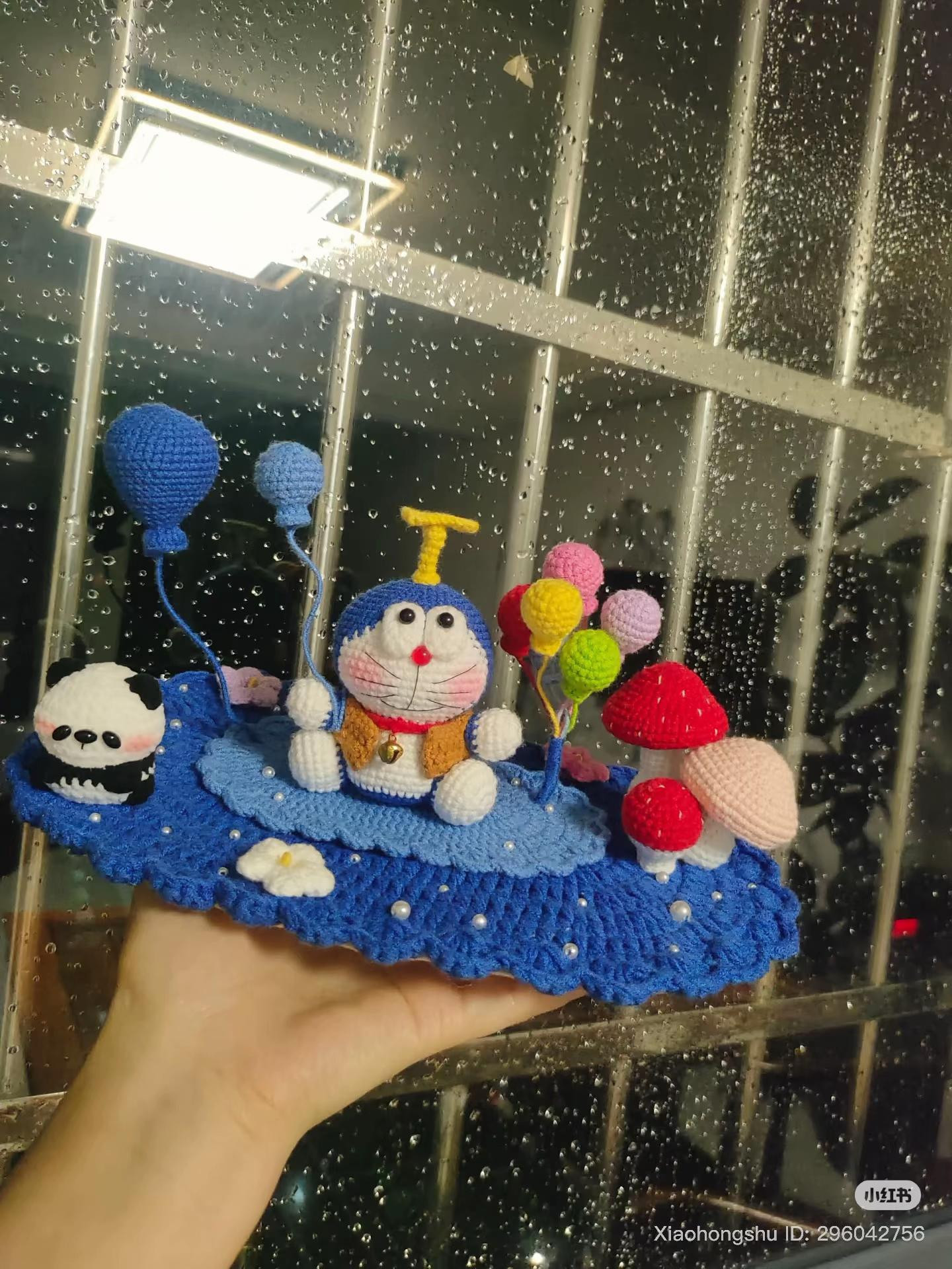 Doraemon Amigurumi Car Dashboard Decoration Crochet Pattern Chart
