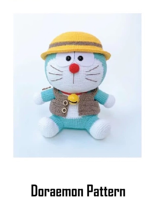 Doraemon Amigurumi Crochet Pattern Chart in Thai