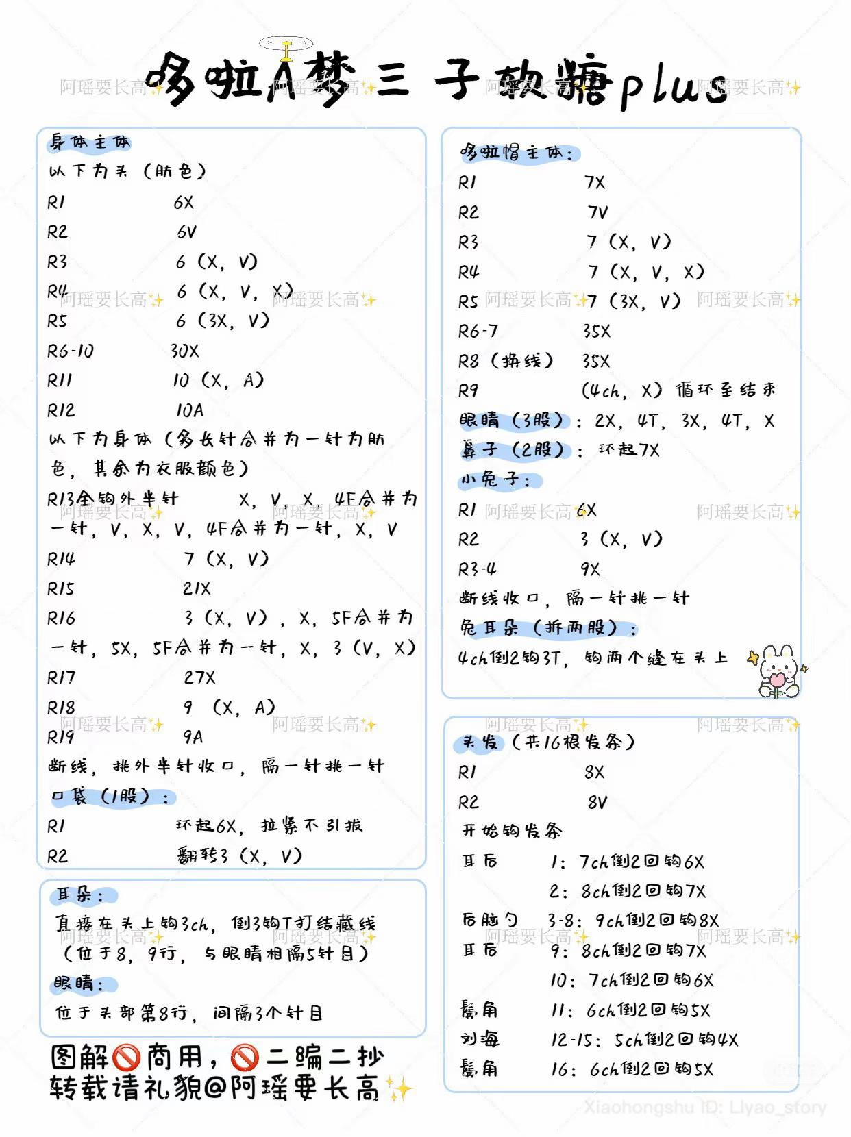 Doraemon Sanrio Candy Plus Amigurumi Crochet Pattern