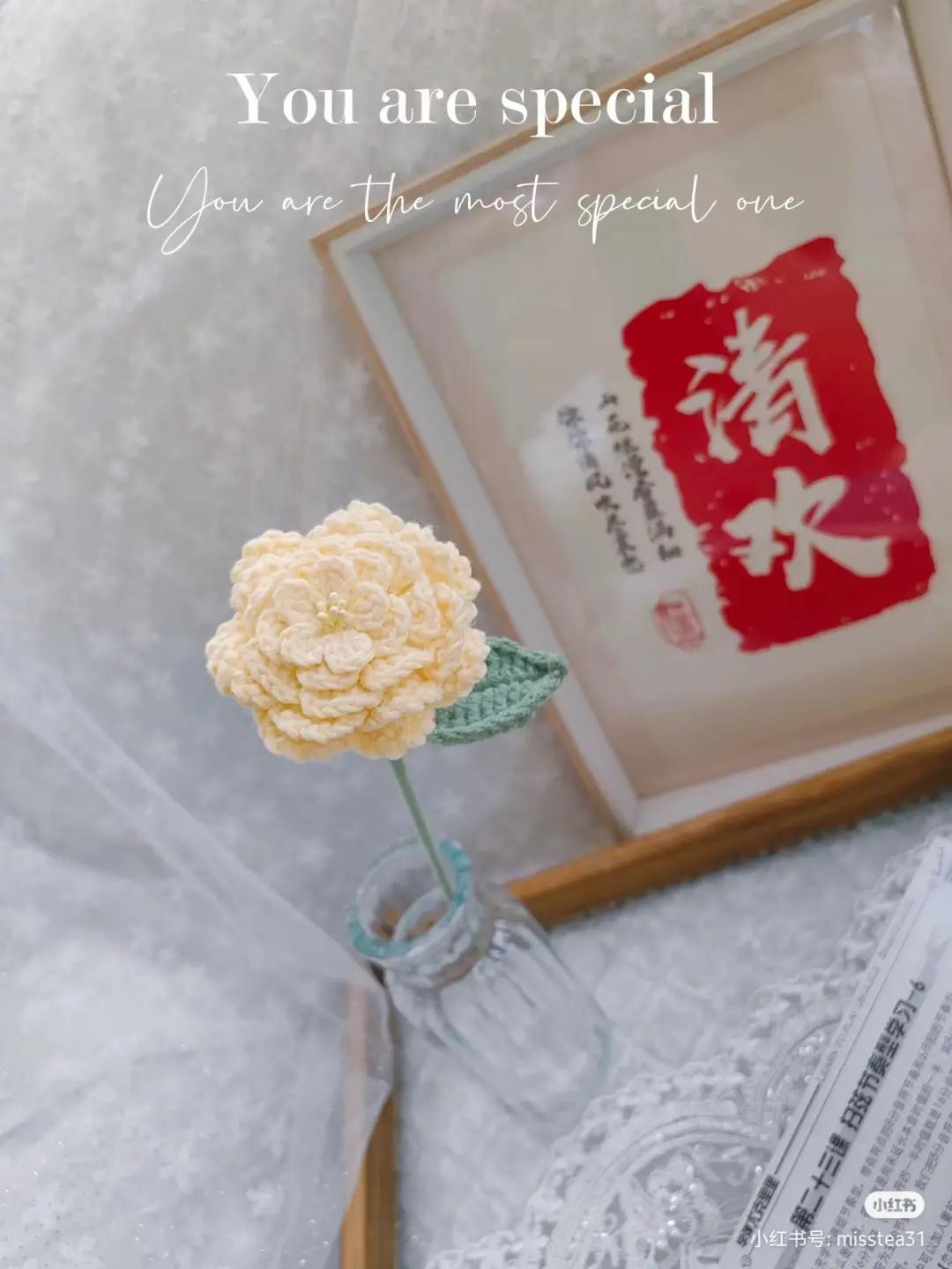 Double-Petal Peony Crochet Flower Pattern with Instructions