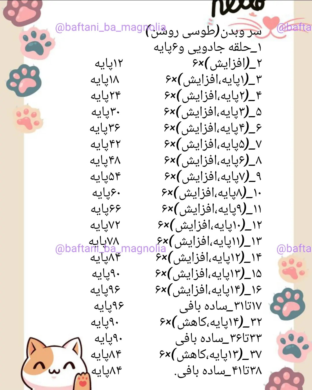 دستور بافت رایگان بامزه گربه پاستری
