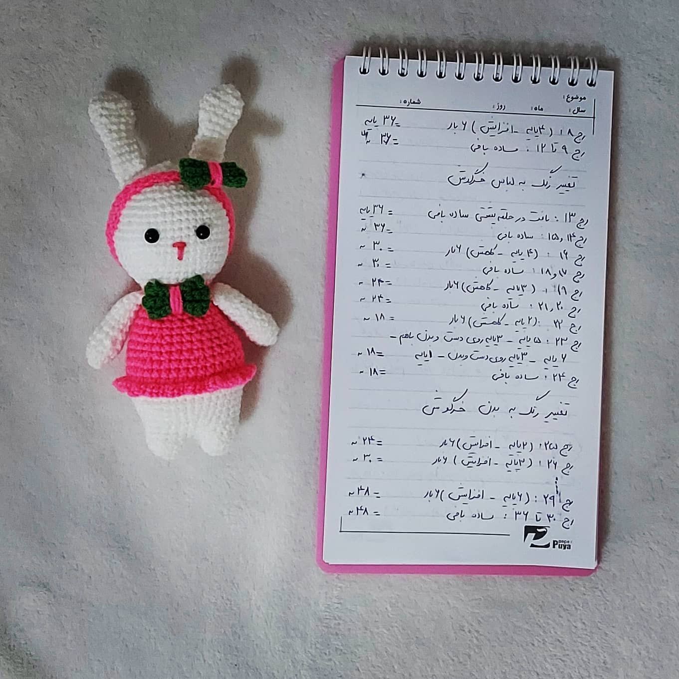 دستور بافت رایگان خرگوش تل‌دار (Amigurumi Rabbit) - آموزش مرحله به مرحله