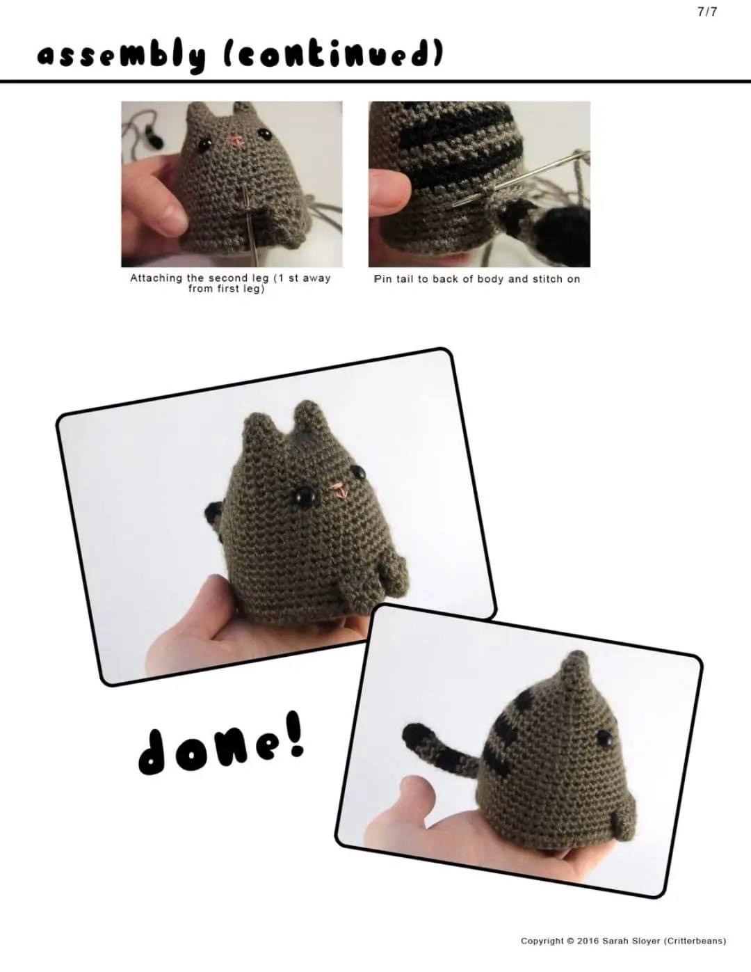 Dumpling Kitty Crochet Pattern Tutorial by Critterbeans