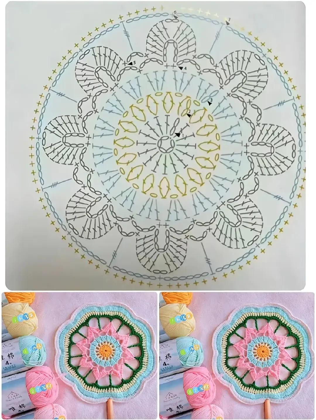 Dunhuang Art Crochet Fan Chart: Traditional Chinese Style Patterns