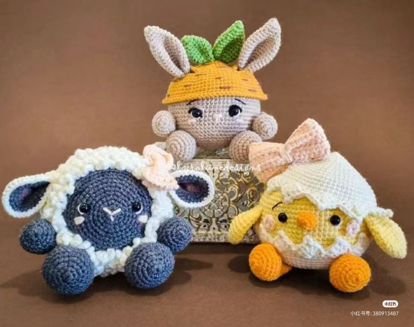 Easter Animals Crochet Pattern: Sheep, Chick, and Carrot Rabbit Amigurumi Tutorial