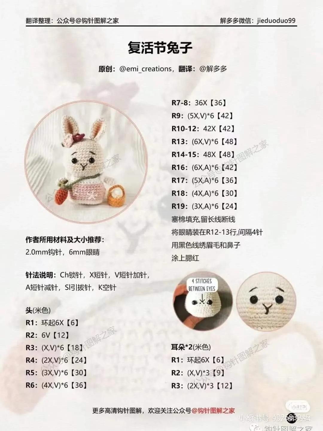 Easter Bunny Amigurumi Crochet Pattern Tutorial