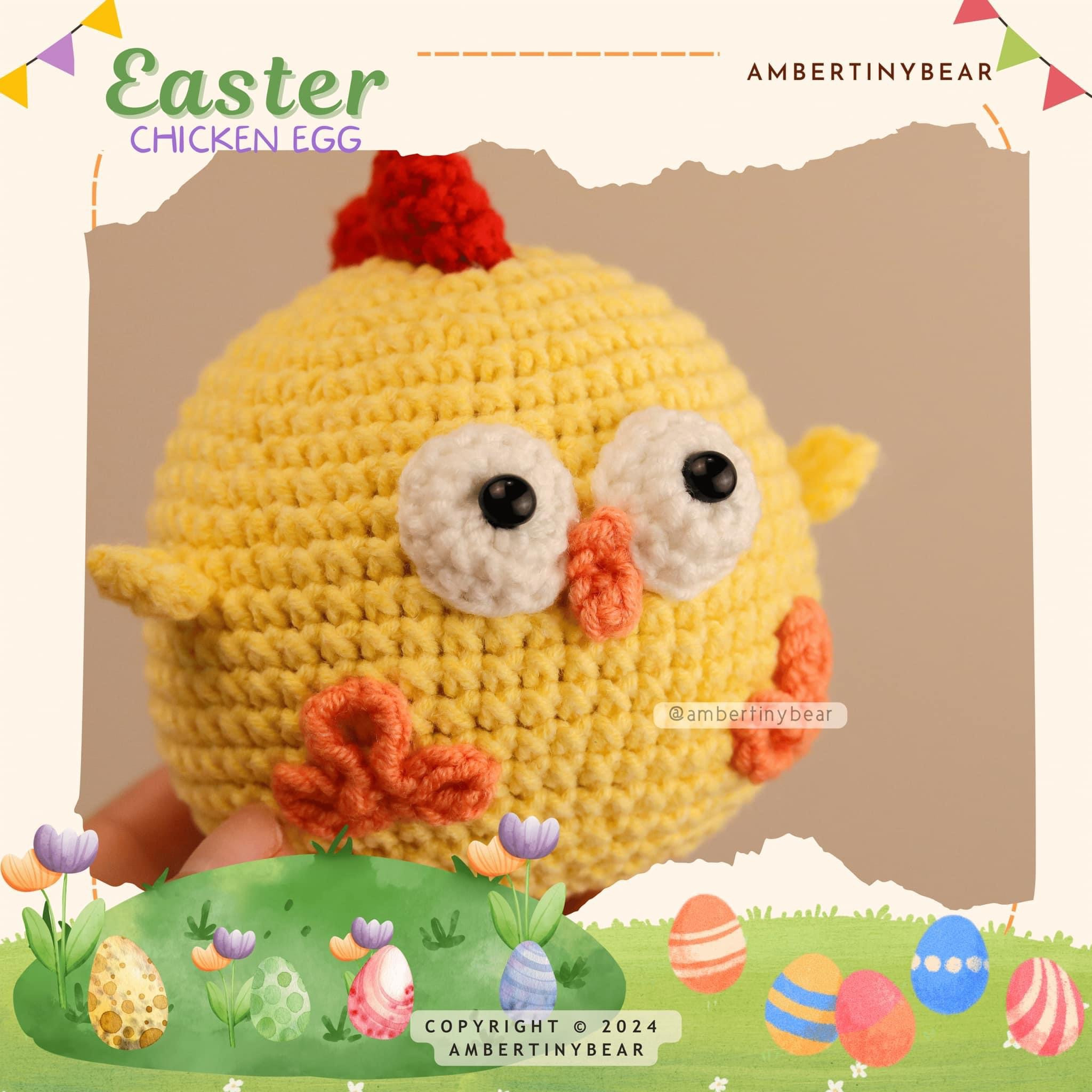 Easter Chicken Egg Crochet Pattern - Materials and Abbreviations