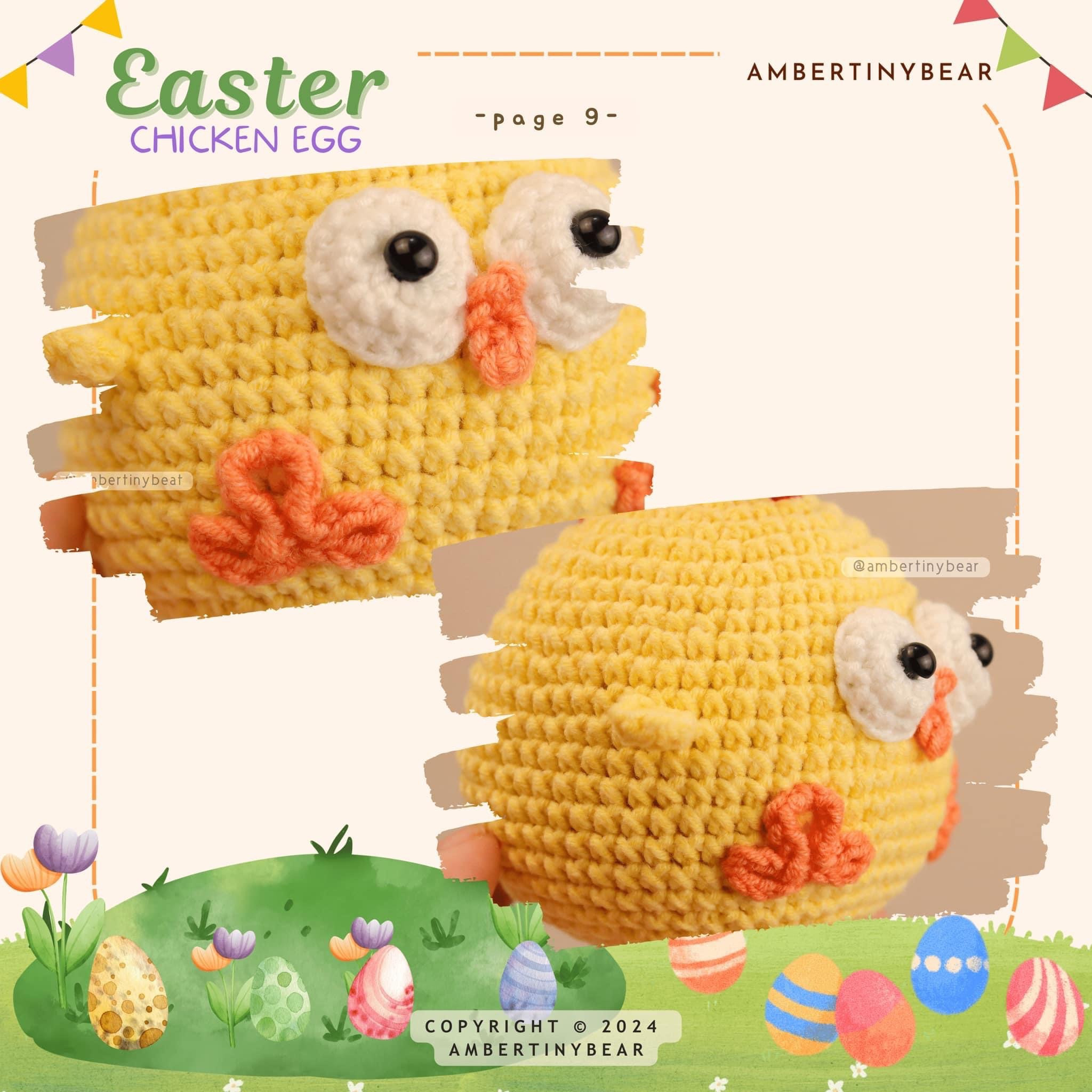 Easter Chicken Egg Crochet Pattern - Materials and Abbreviations