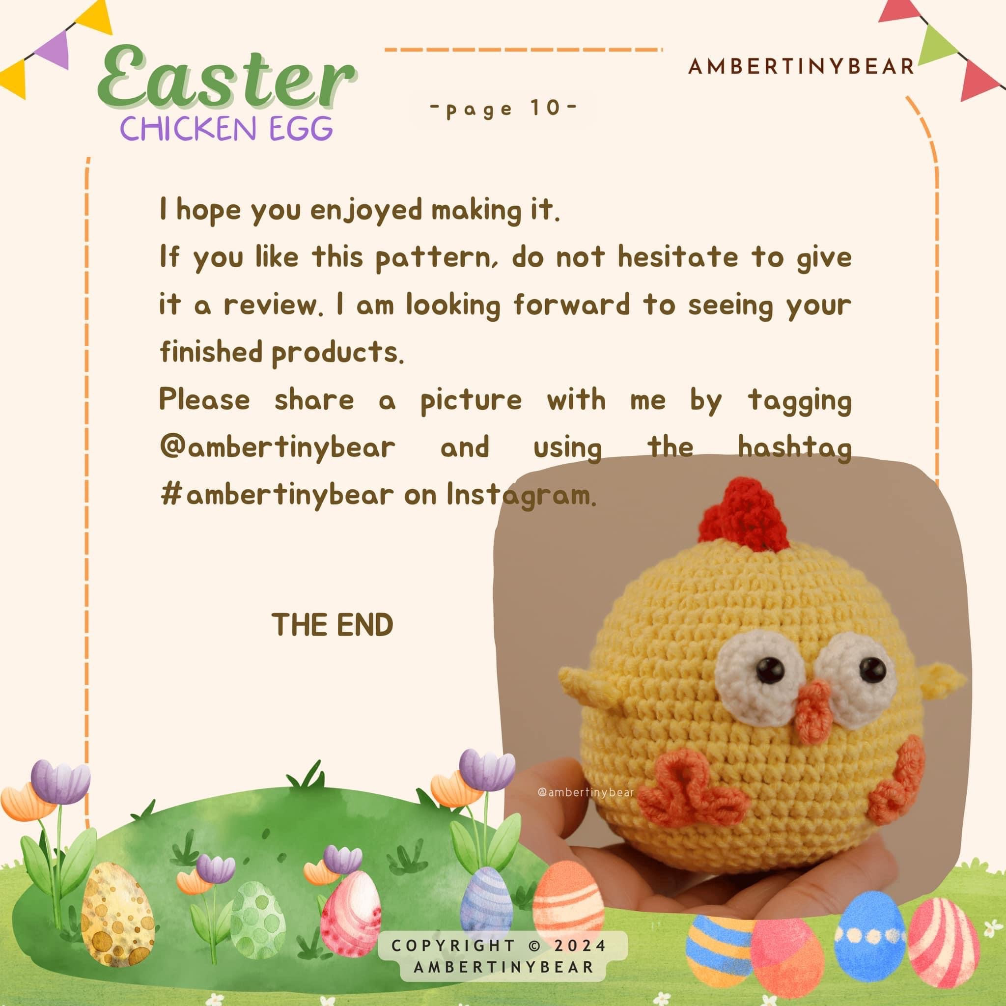 Easter Chicken Egg Crochet Pattern - Materials and Abbreviations