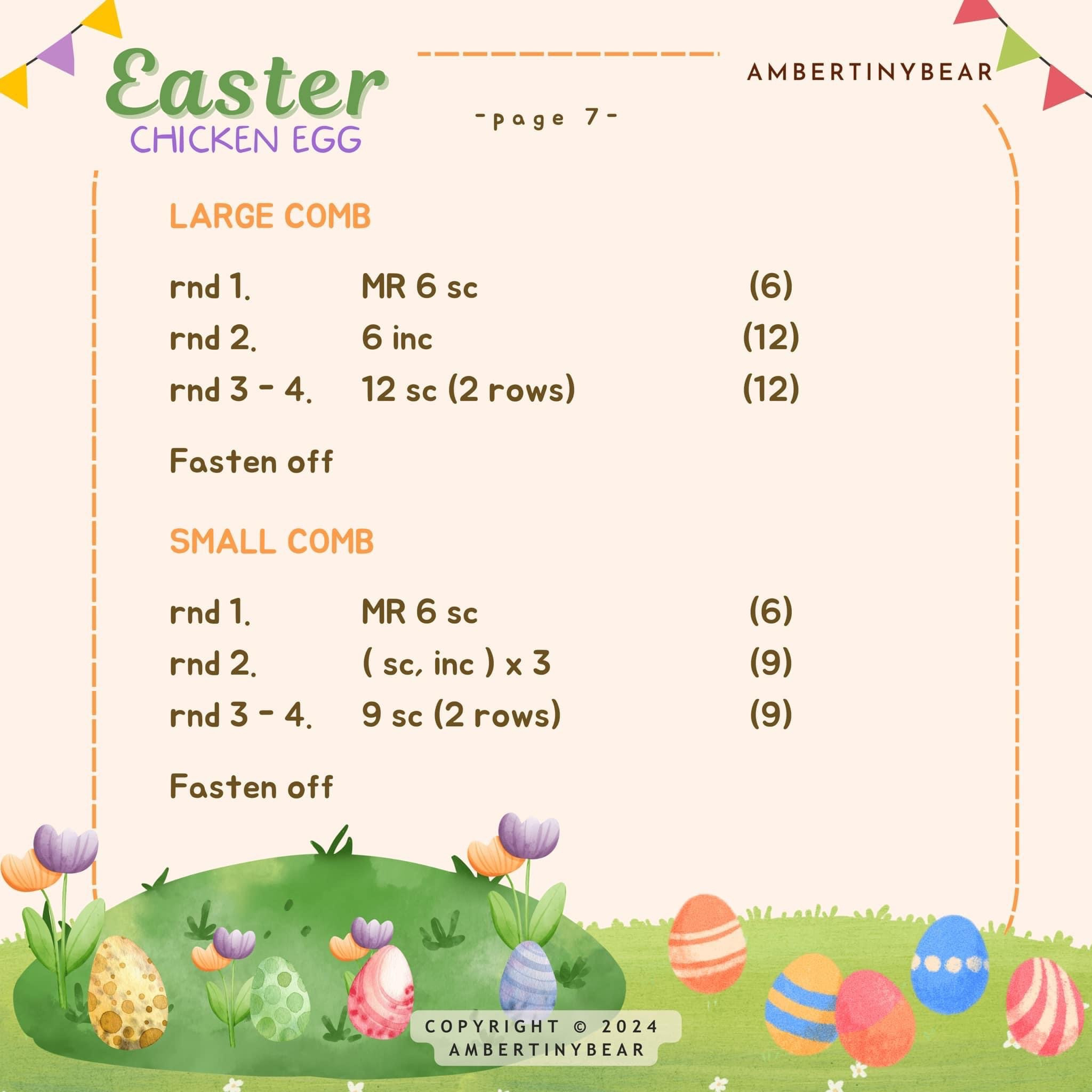 Easter Chicken Egg Crochet Pattern - Materials and Abbreviations