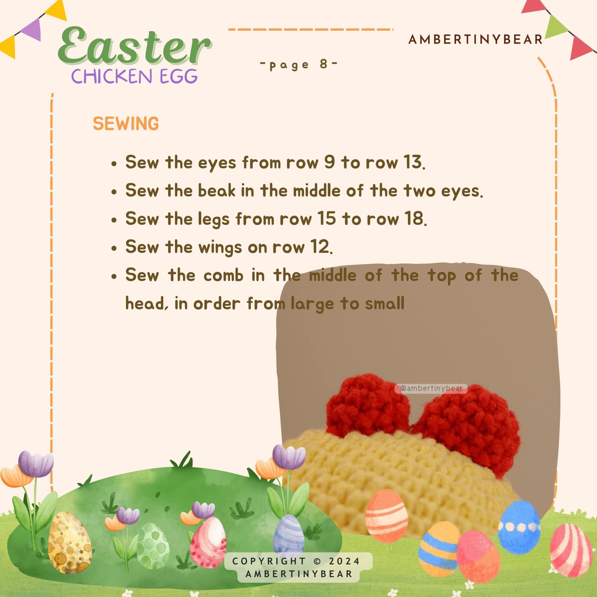 Easter Chicken Egg Crochet Pattern - Materials and Abbreviations