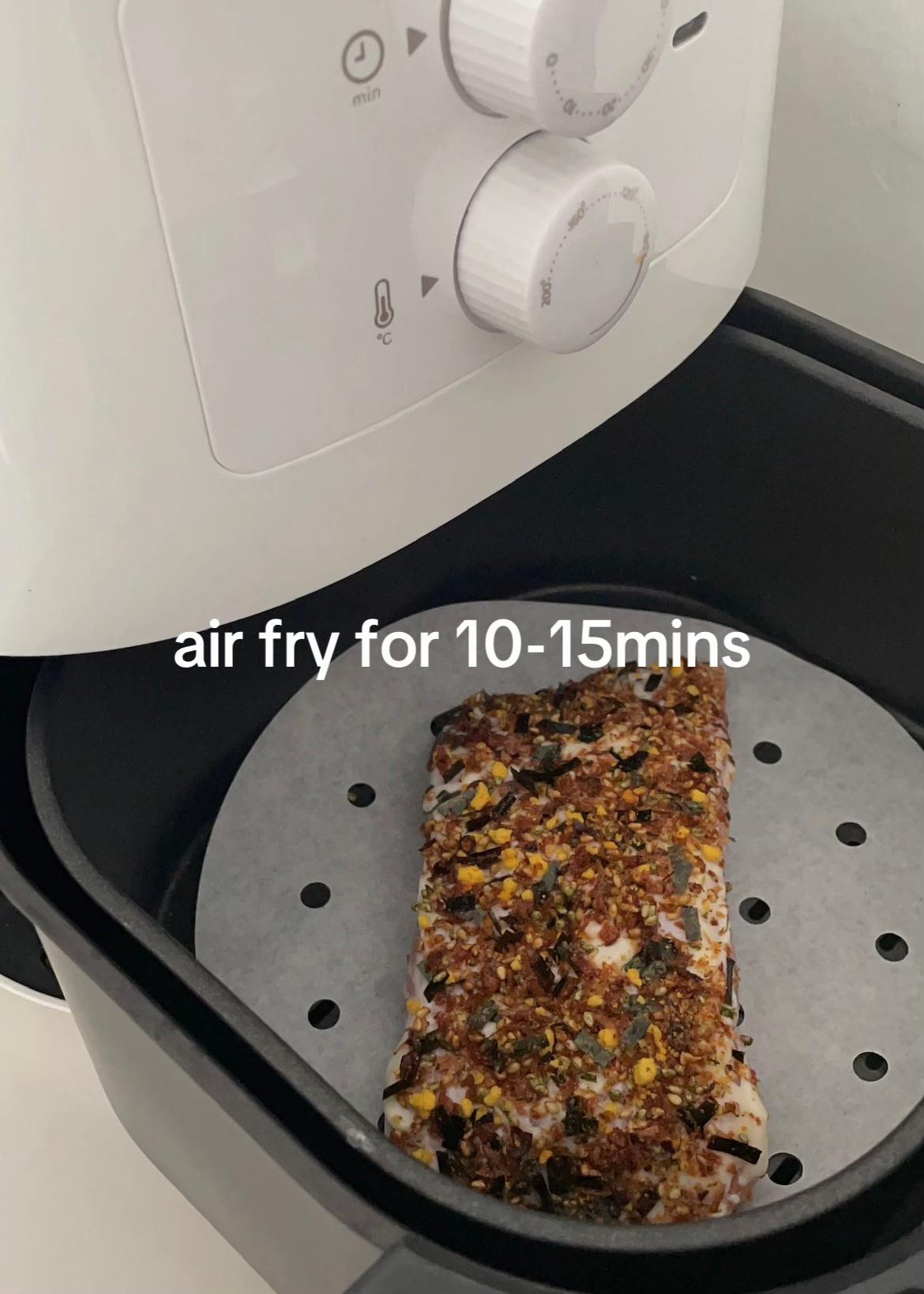 Easy Airfryer Salmon Recipe with Kewpie Mayo and Furikake