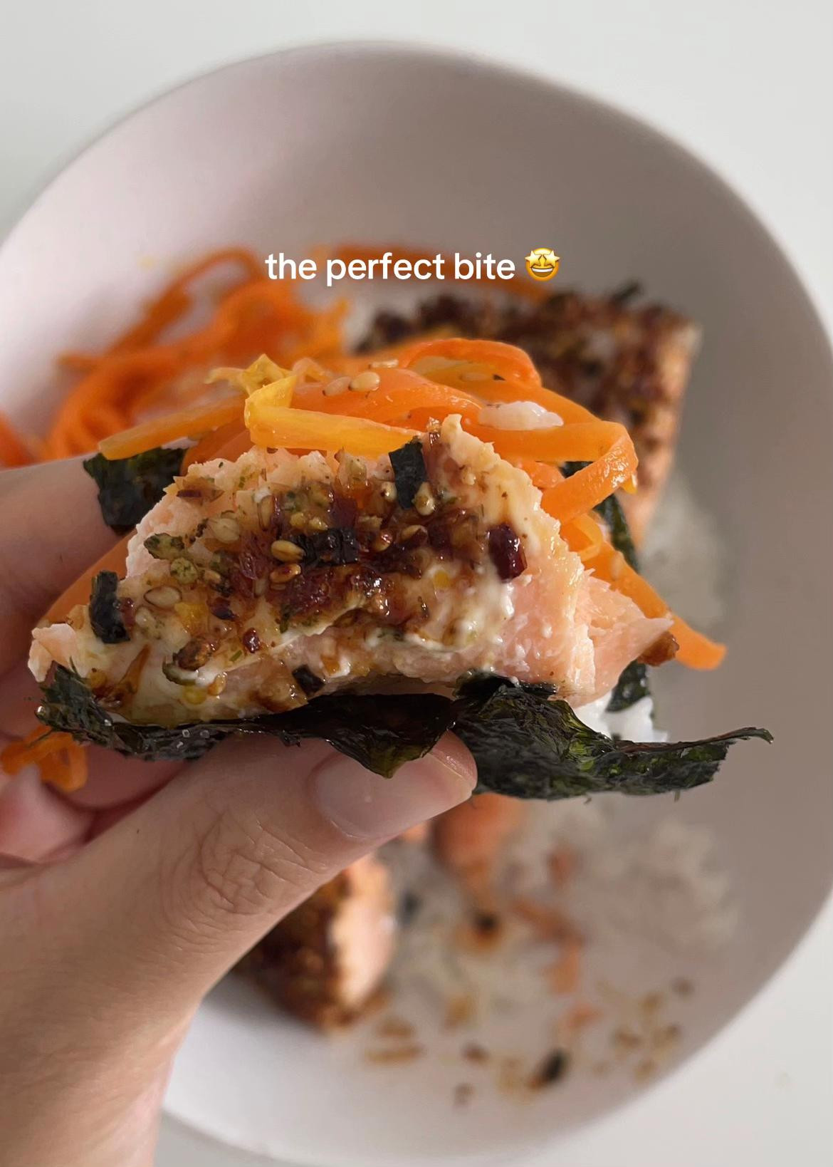 Easy Airfryer Salmon Recipe with Kewpie Mayo and Furikake