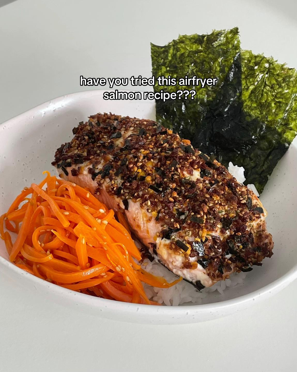 Easy Airfryer Salmon Recipe with Kewpie Mayo and Furikake