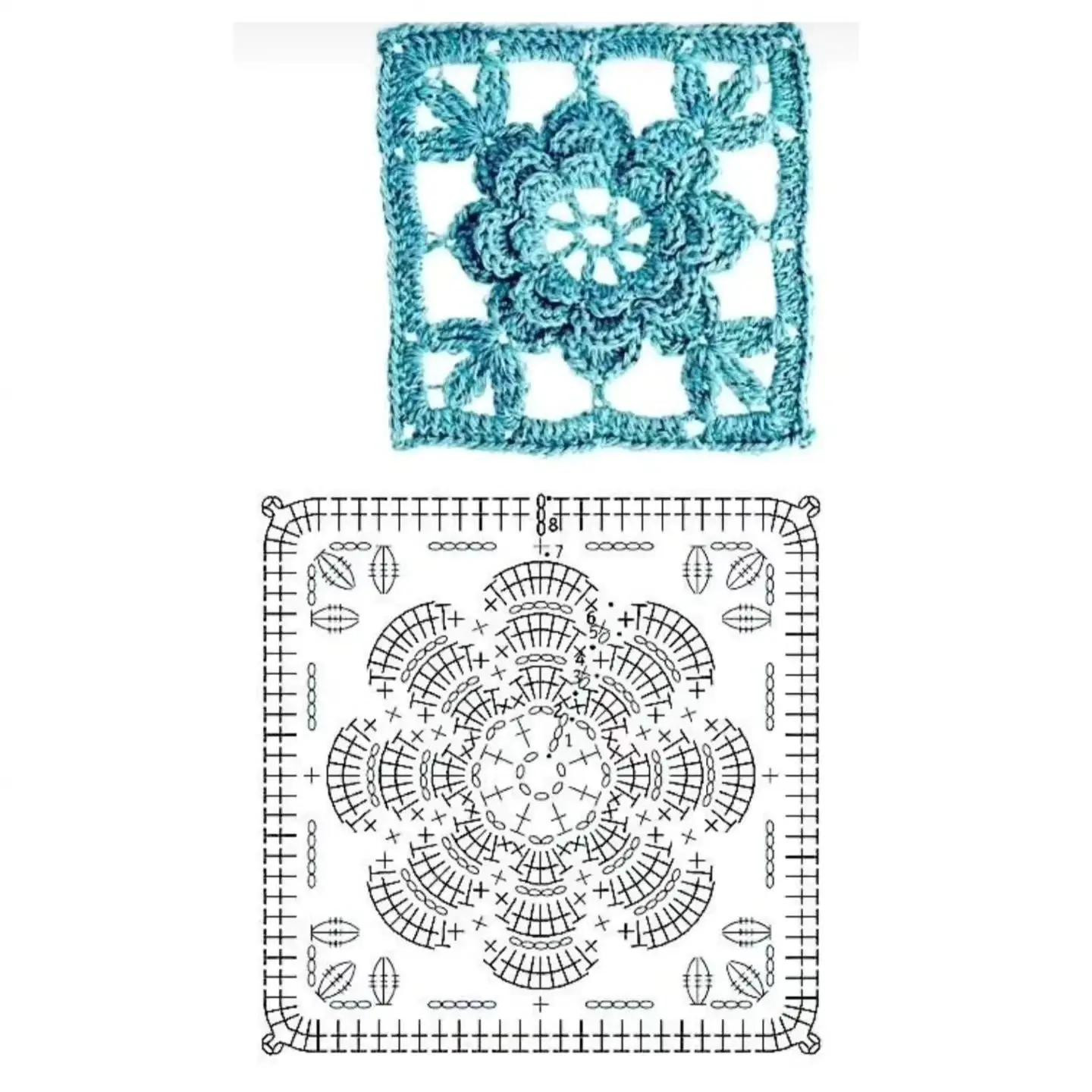 Easy Crochet Flower Square Patterns and Charts